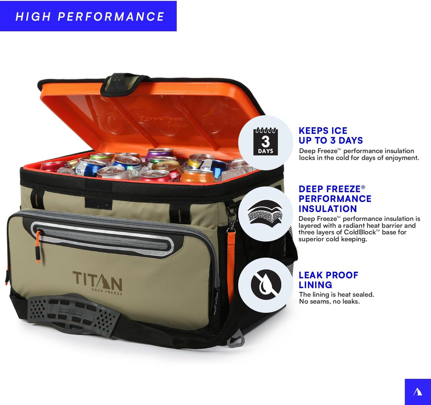Arctic Zone Titan Deep Freeze 16 Can Zipperless Hardbody Cooler, Moss