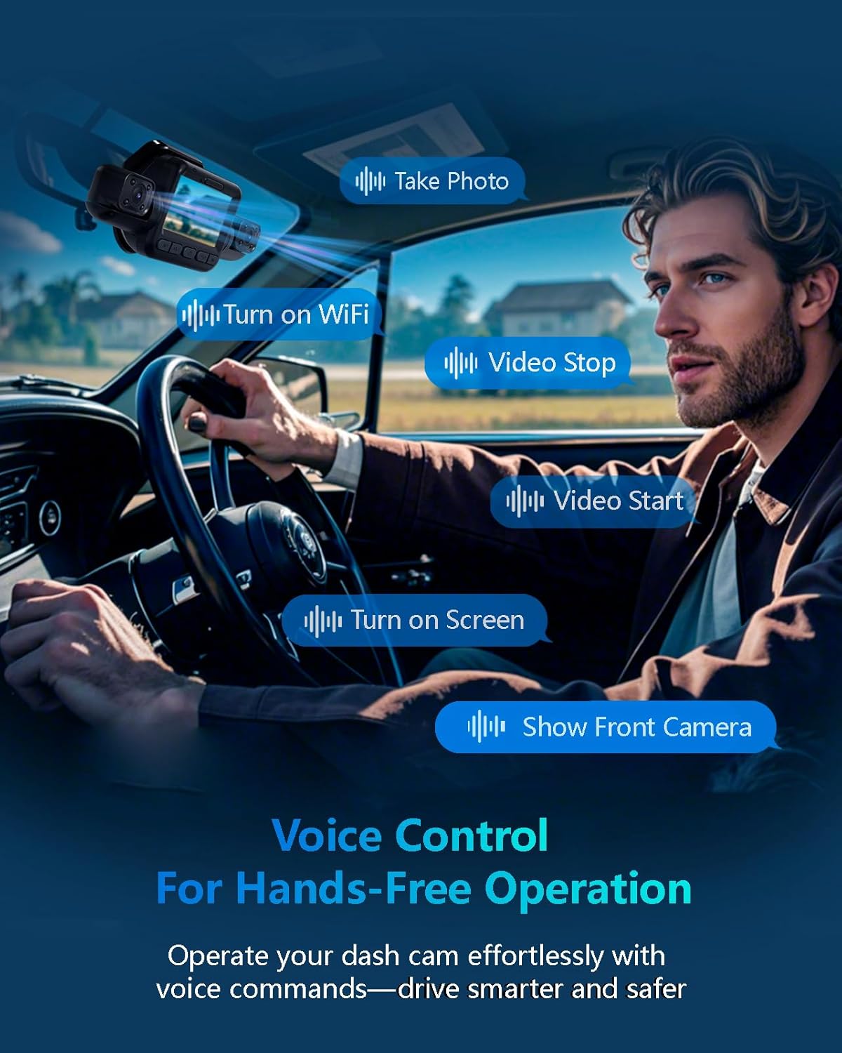 AI Dash Cam, 4 Channel Dash Cam Front and Rear, 4K Dash Camera with Driver Monitor System, Car Camera with 128GB SD Card, 360° Camera for Cars Built-in WiFi GPS, Night Vision, 24H Parking Mode V8Pro