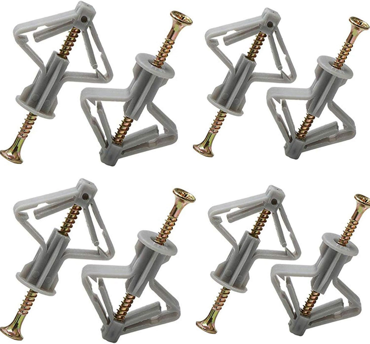 Drywall Anchor kit - Hollow Wall Anchors with Screws ,self-Drilling Hollow Wall Anchor, for Drywall,Nylon - Plastic - Buildex,60pcs (Anchor 30pcs+screw 30pcs)