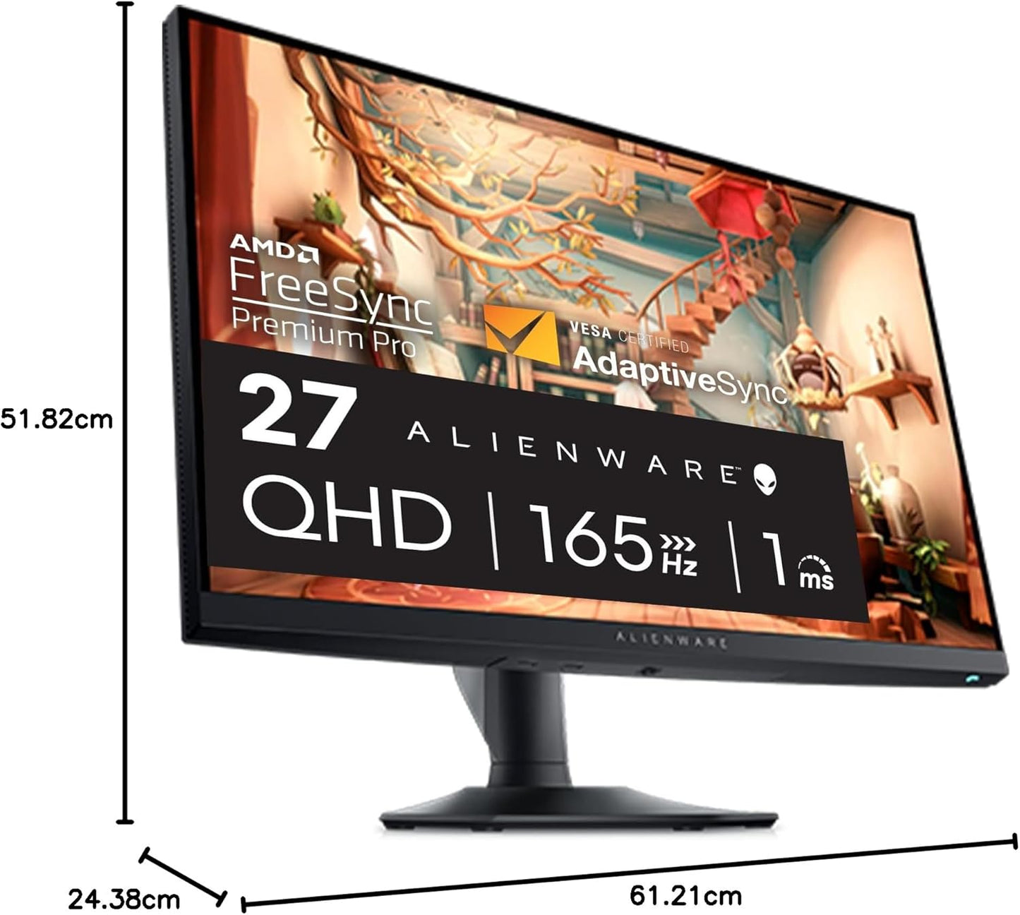 Alienware 25 Gaming Monitor AW2523HF 24.5" IPS LED Full HD (1920 × 1080) 360Hz Display - AMD FreeSync - VESA - Monitor (USB, HDMI) Height/Tilt/Swivel/Pivot Adjustability - Dark Side of The Moon