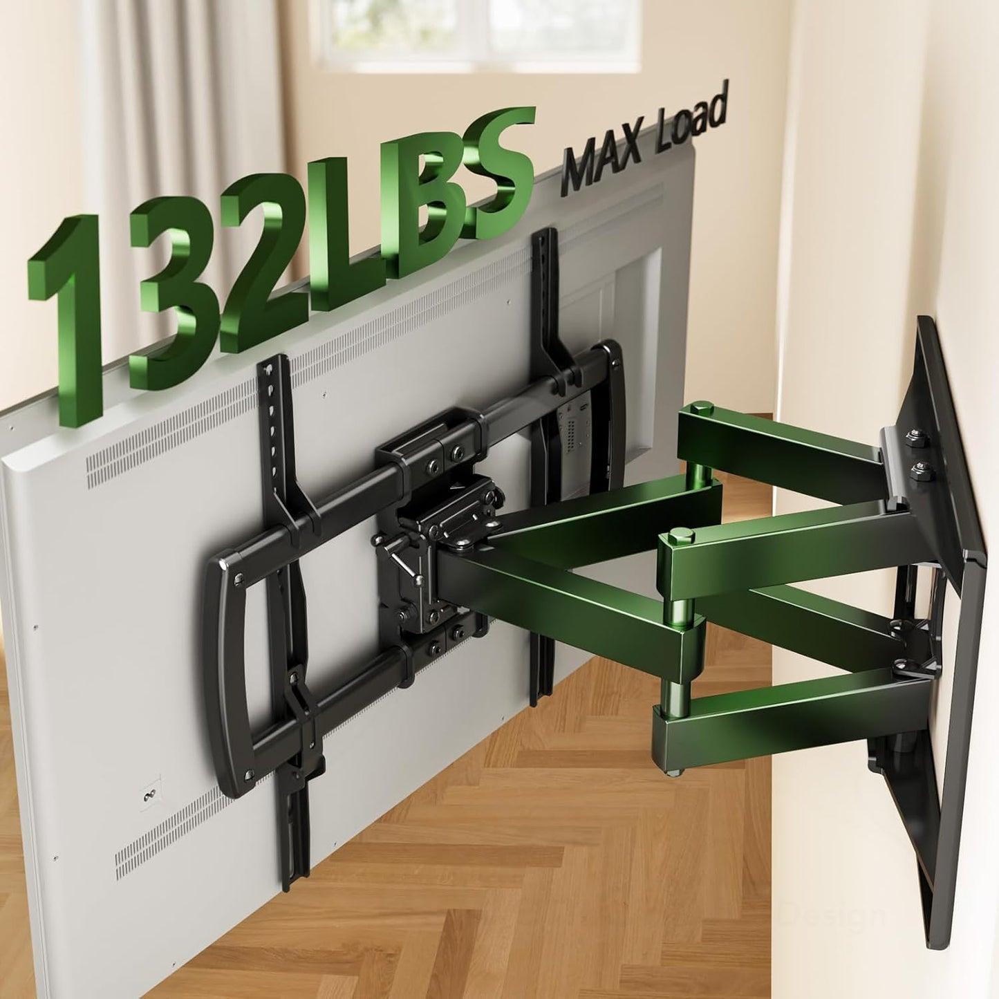 TV Wall Mount Bracket for 32-85 Inch TVs Full Motion Dual Articulating Arm with Swivel & Tilt, Max VESA 600x400mm, Supports 132 lbs for LCD/LED/OLED Flat & Curved Screens