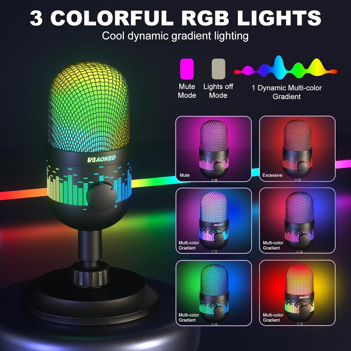 USB Condenser Microphone | Gaming Microphone | Computer Microphone | Streaming Microphone | Podcast Recording Microphone | Unidirectional Voice Pickup - PuriLite