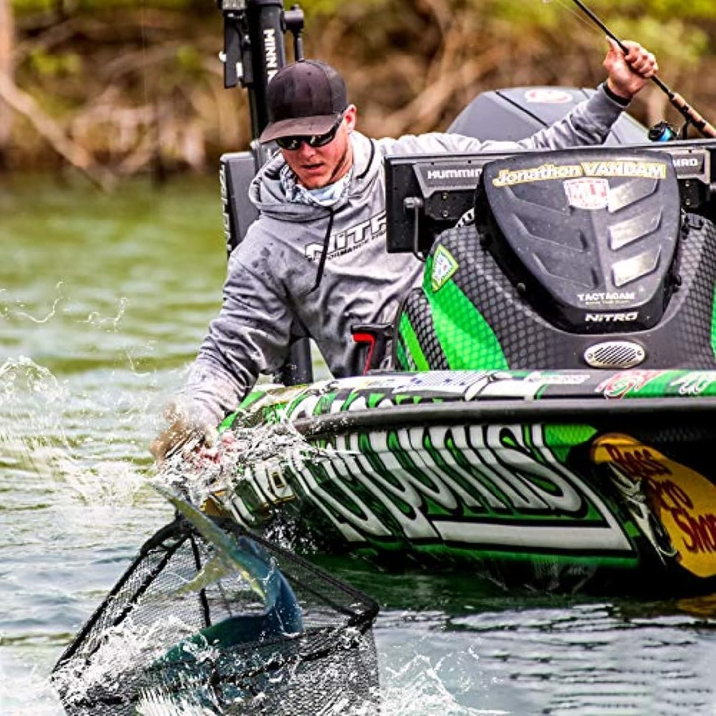 SAN LIKE Fishing Net Telescopic Landing Nets Folding Rubber Fish Net Rubber Coated Landing Net with Adjustable Sturdy Pole Handle for Saltwater Freshwater Bass Trout Fishing Easy Catch & Release