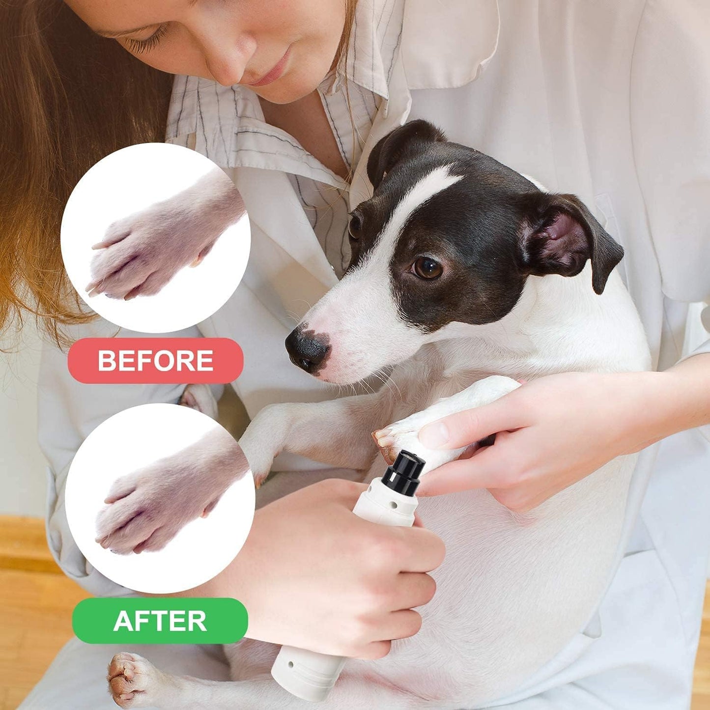 Casfuy Dog Nail Grinder with LED Light - Upgraded 2-Speed Electric Pet Nail Trimmer Powerful Painless Paws Grooming & Smoothing for Small Medium Large Dogs & Cats (Purple)