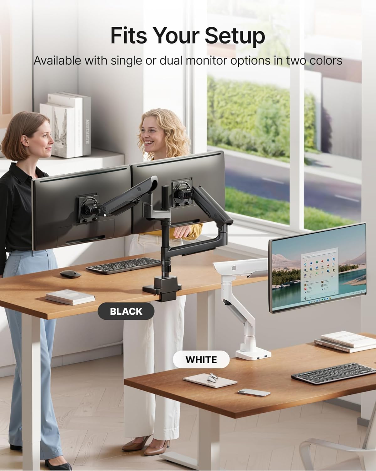 monTEK Premium Aluminum Monitor Arm for 17–57” Ultrawide Screens up to 59 lbs, USB 3.0 Dual Desk Mount with Adjustable Gas Spring, Quick-Release Plate, 10-Min Assembly, Clamp/Grommet, Max VESA 100x100