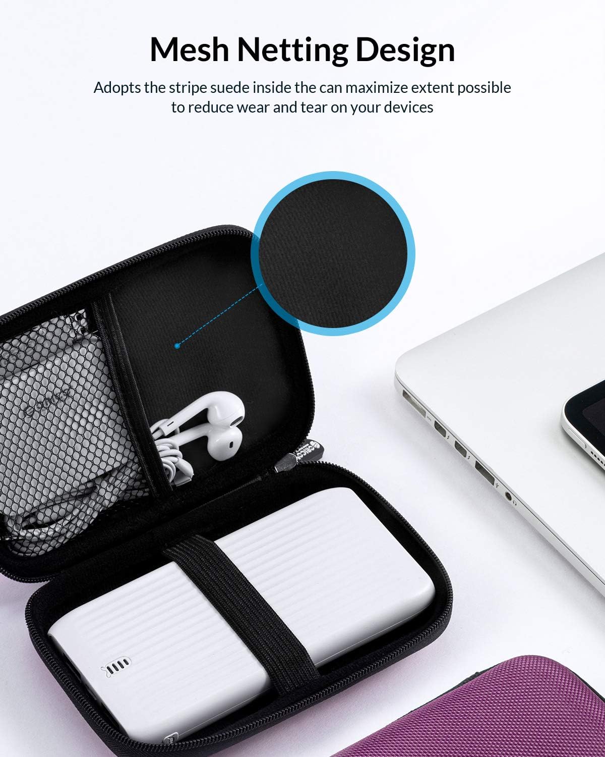 ORICO 5 Pack External Hard Drive Case 2.5 Inch Shockproof Hard Drive Bag Travel Electronics Organizer Carry Case for WD, Toshiba, Seagate, Samsung, Hitachi Hard Drive and Accessories like SD Card, USB Cable, Power Bank, Earphone, Black