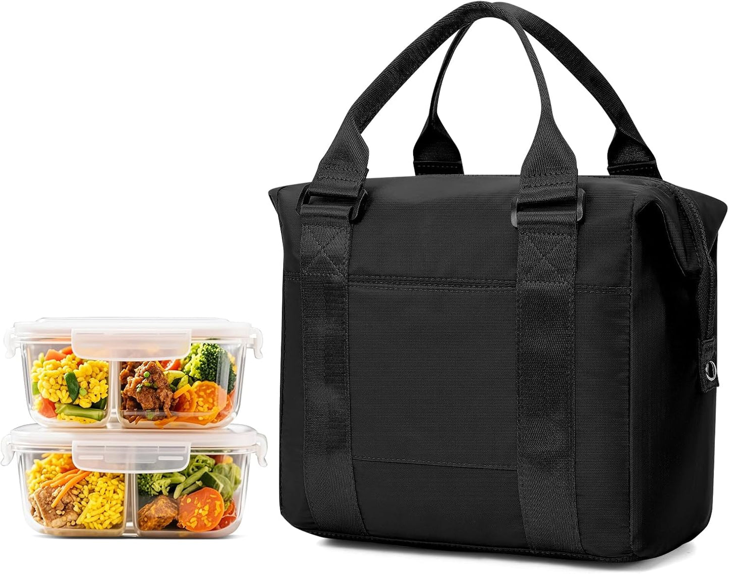 Lunch Bag Insulated Lunch Box Leakproof Lunch Tote Bags for Women Men,Portable Thermal Cooler Bag Lunch Containers with Shoulder Strap for Work, Family, Picnic, School, Outdoor,BBQ C2-Pinkpurple