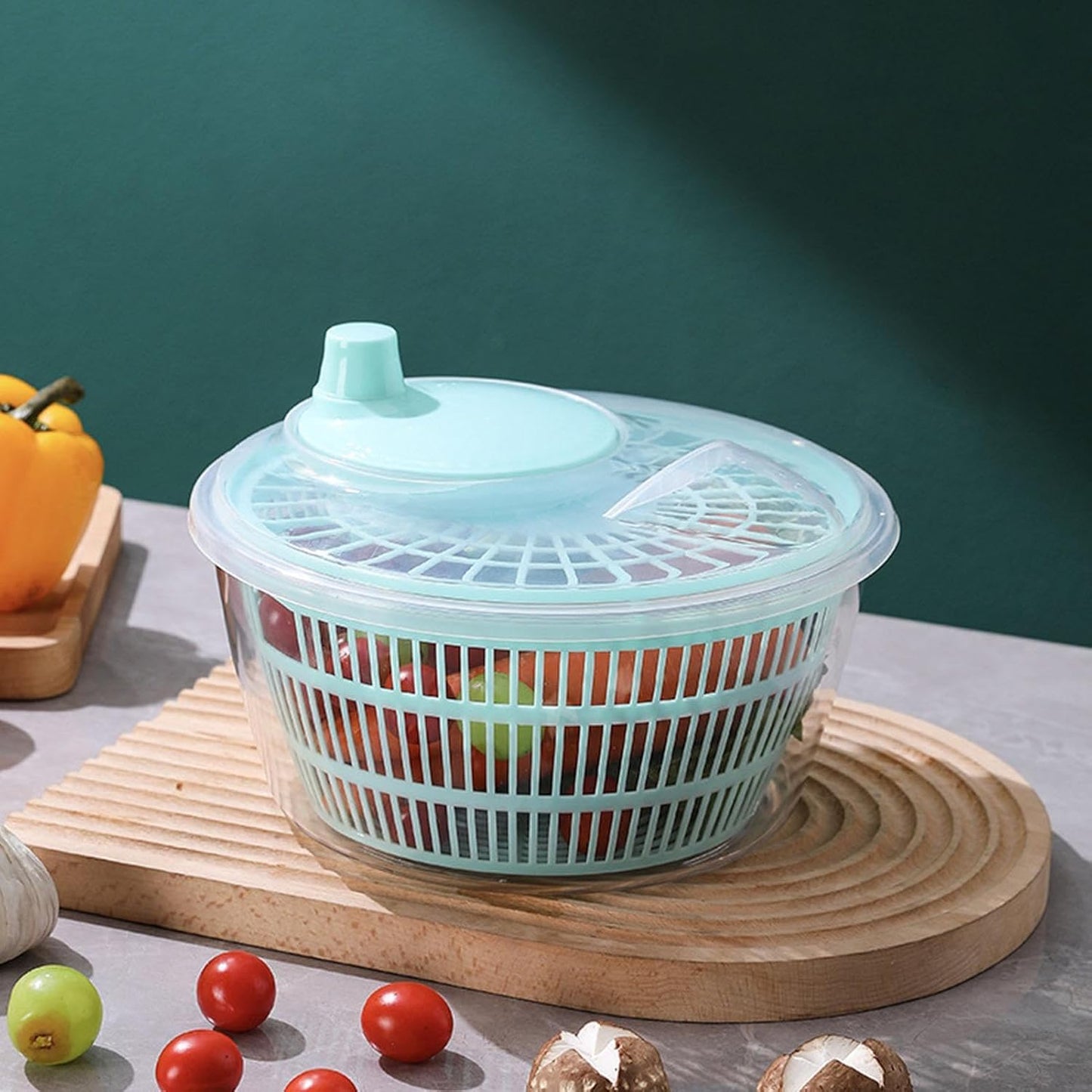 Lettuce Spinner - Fruit Washer Spinner | Lettuce Cleaner Spinner Large Salad Spinner, Fruit Washer Spinner Vegetable Dryer, Salad Spinner Lettuce Dryer Fruit Washer for Safe and Practical
