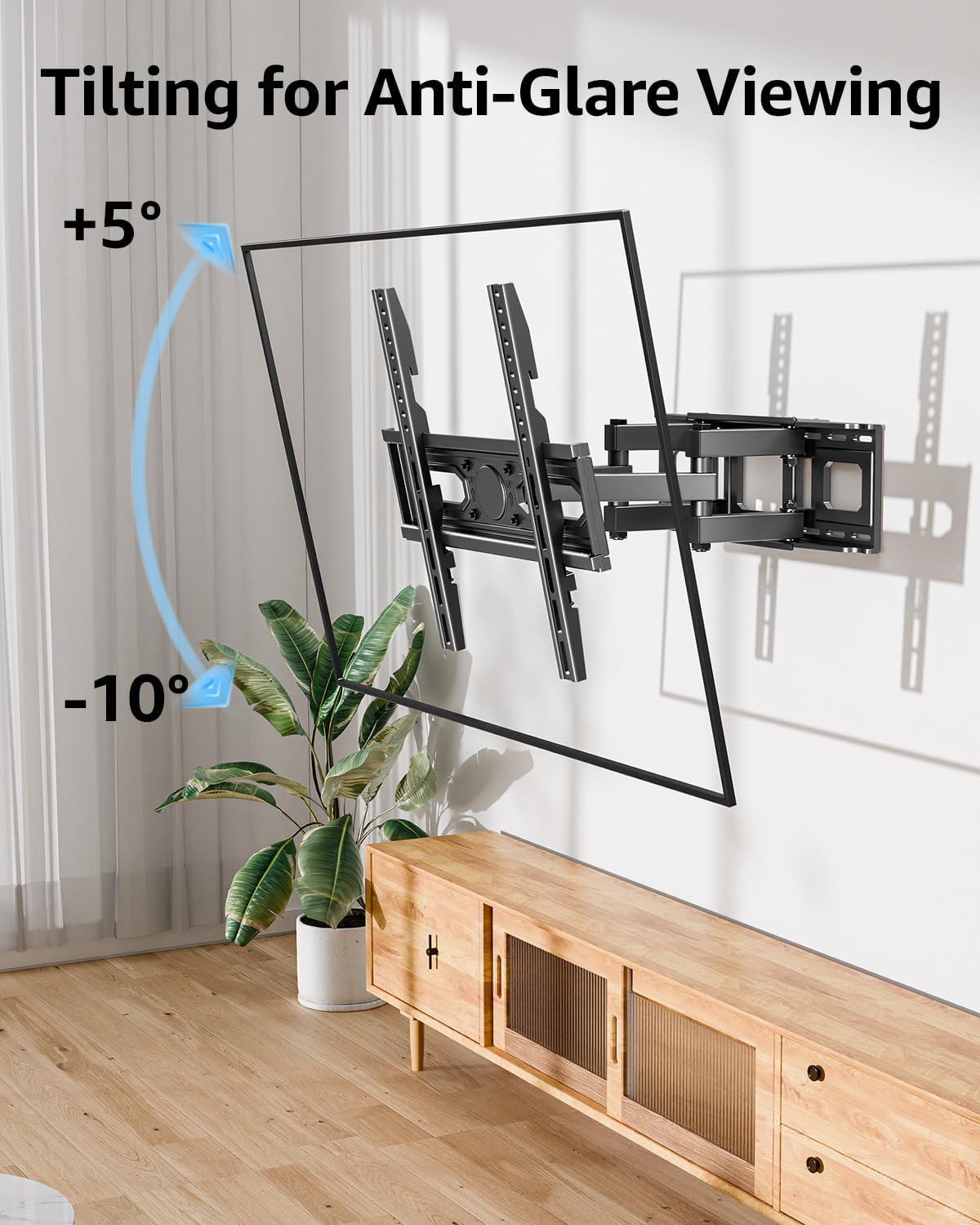 MOUNTUP TV Wall Mount for 26-65 Inch Flat Curved LED LCD Screen TVs Full Motion TV Mount, Tilt Swivel Extension Wall Mount TV Bracket with Dual Articulating Arms, Max VESA 400x400mm, Holds up to 88lbs