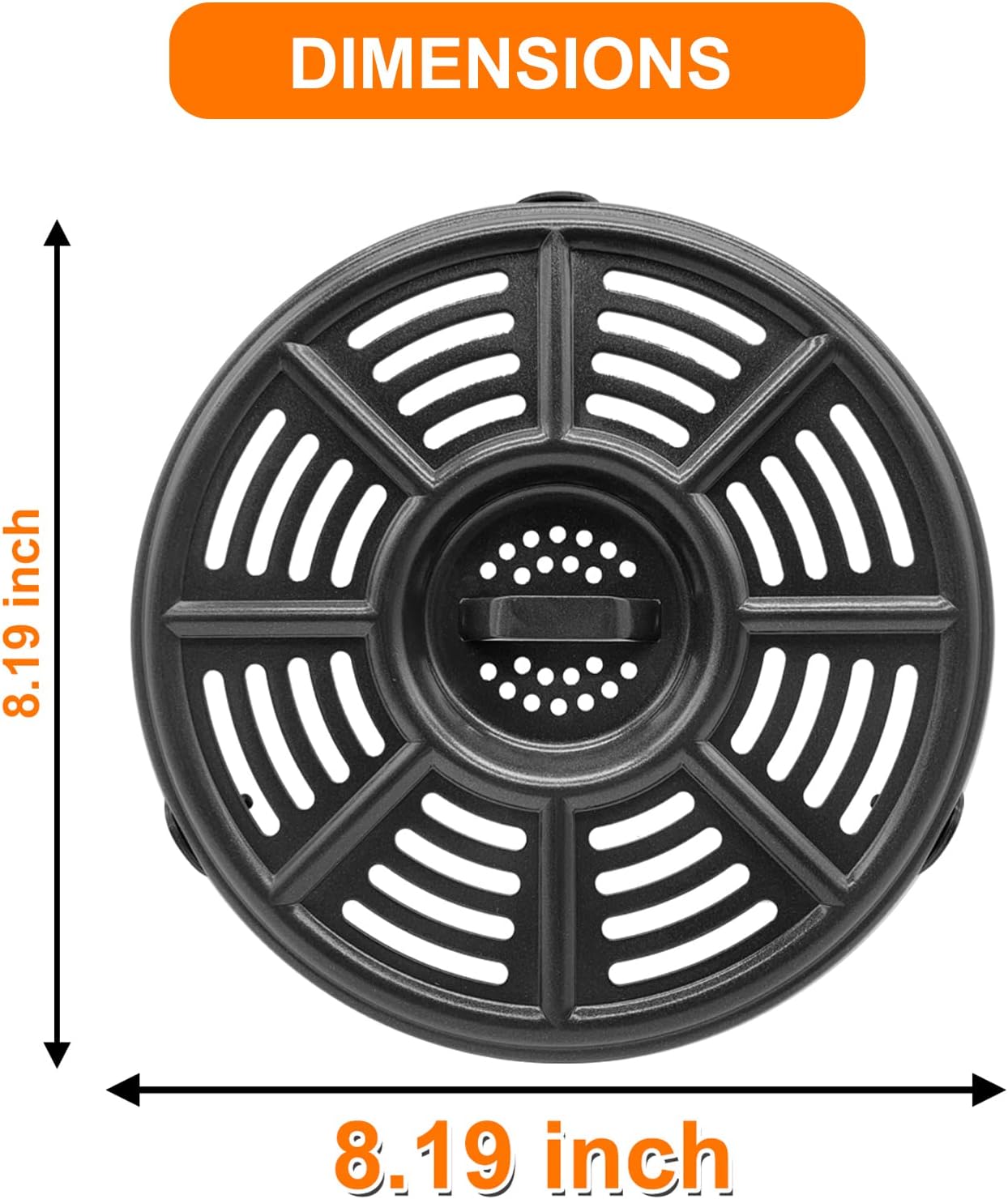 Air fryer Replacement Tray for Ninja AF101 4 QT AF161 Max XL AF150 XL 5.5 Quart Air Fryer, 8.2'' Round Food Grade Air Fryer Grill Pan Grill Plate Crisper Plate Accessories Parts Rack,Dishwasher Safe