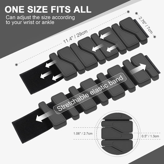 ADLIFE Adjustable Wrist Ankle Weights for Women Men Kids, 2 Lbs Wearable Arm Leg Weights Set of 2(1 Lb Each), Weighted Wristbands Exercise Weights for Walking Running Pilates Yoga Home Gym Workout