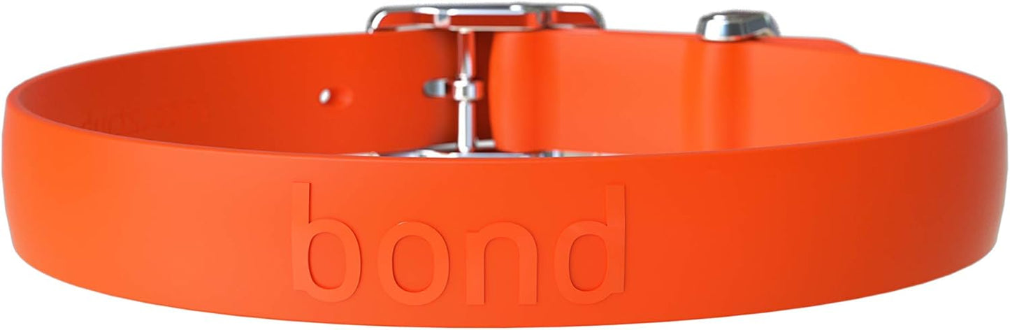 Bond Pet Waterproof Dog Collar - Durable, Comfortable, Adjustable, Wear Resistant and Easy to Clean for Puppies and XSmall Dogs (Orange, XSmall)