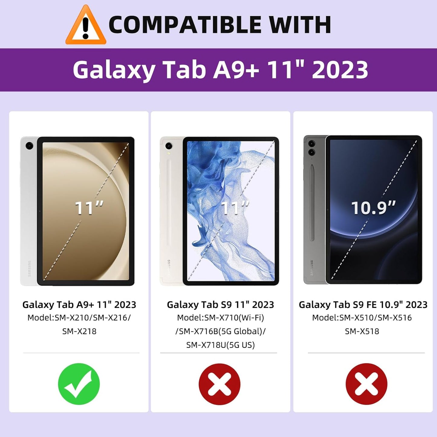 MoKo Case for Samsung Galaxy Tab A9 Plus 11" 2023 (SM-X210/SM-X216/SM-X218), PU Leather Multi-Angle Viewing Folding Stand Cover Case with Hand Strap, Front Pocket, Auto Wake/Sleep, Denim Blue & Brown