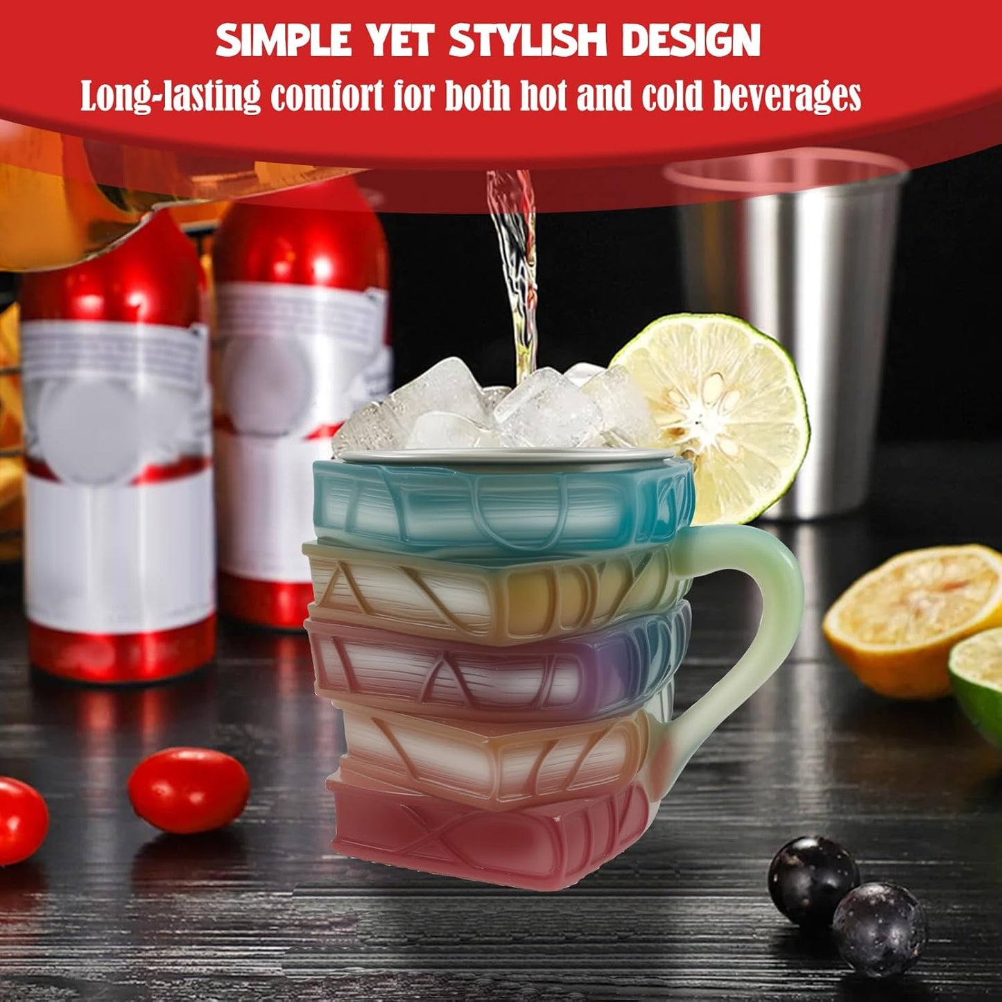 Purilite Select Hand-Painted Glass Book Mug