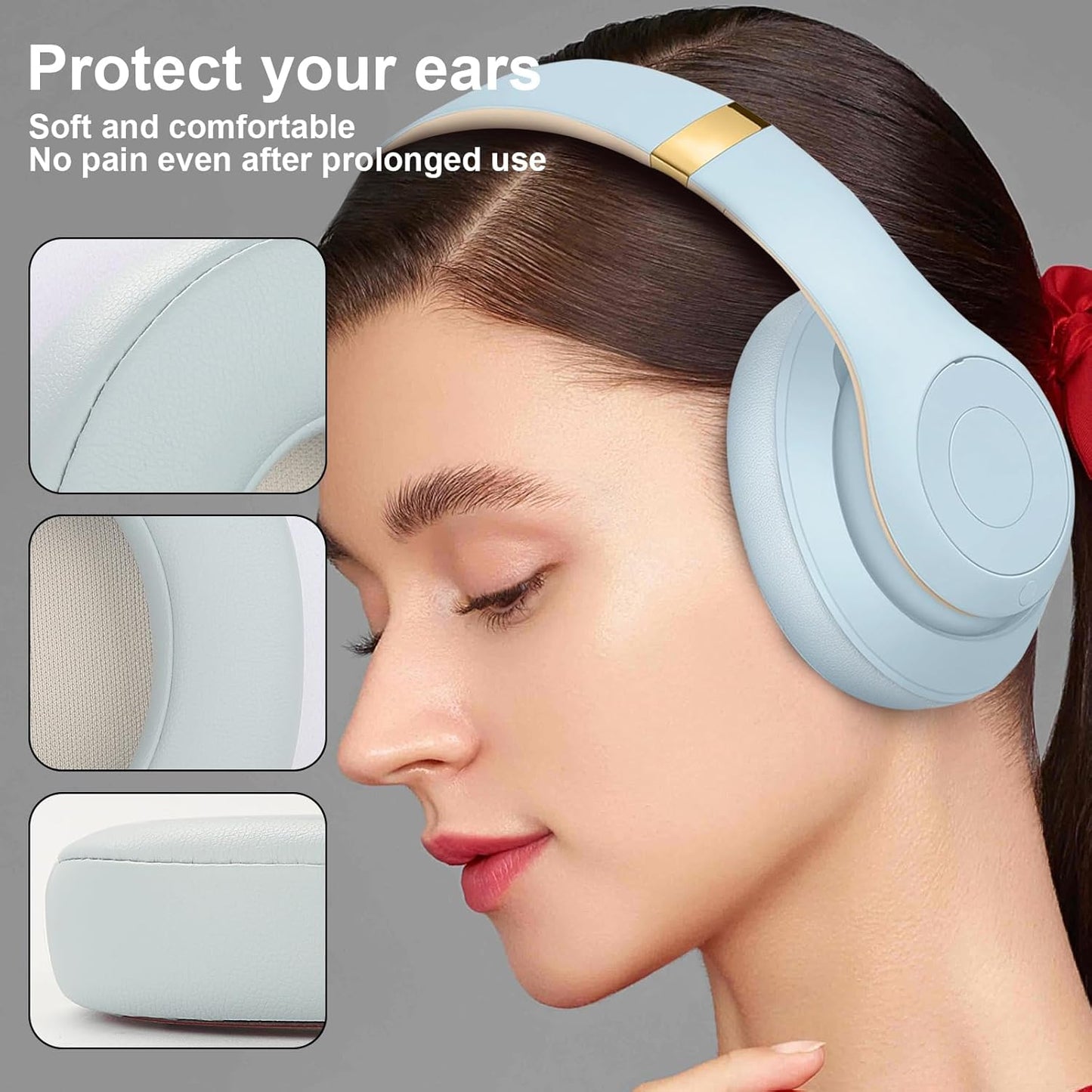Studio 3 Ear Pads Cushions Replacement Earpads for Beats Studio 2 & Studio 3 Wired & Wireless Headphones,Ear Cushions Memory Foam Earpads with Soft Protein Leather Replacement Parts -White Floral