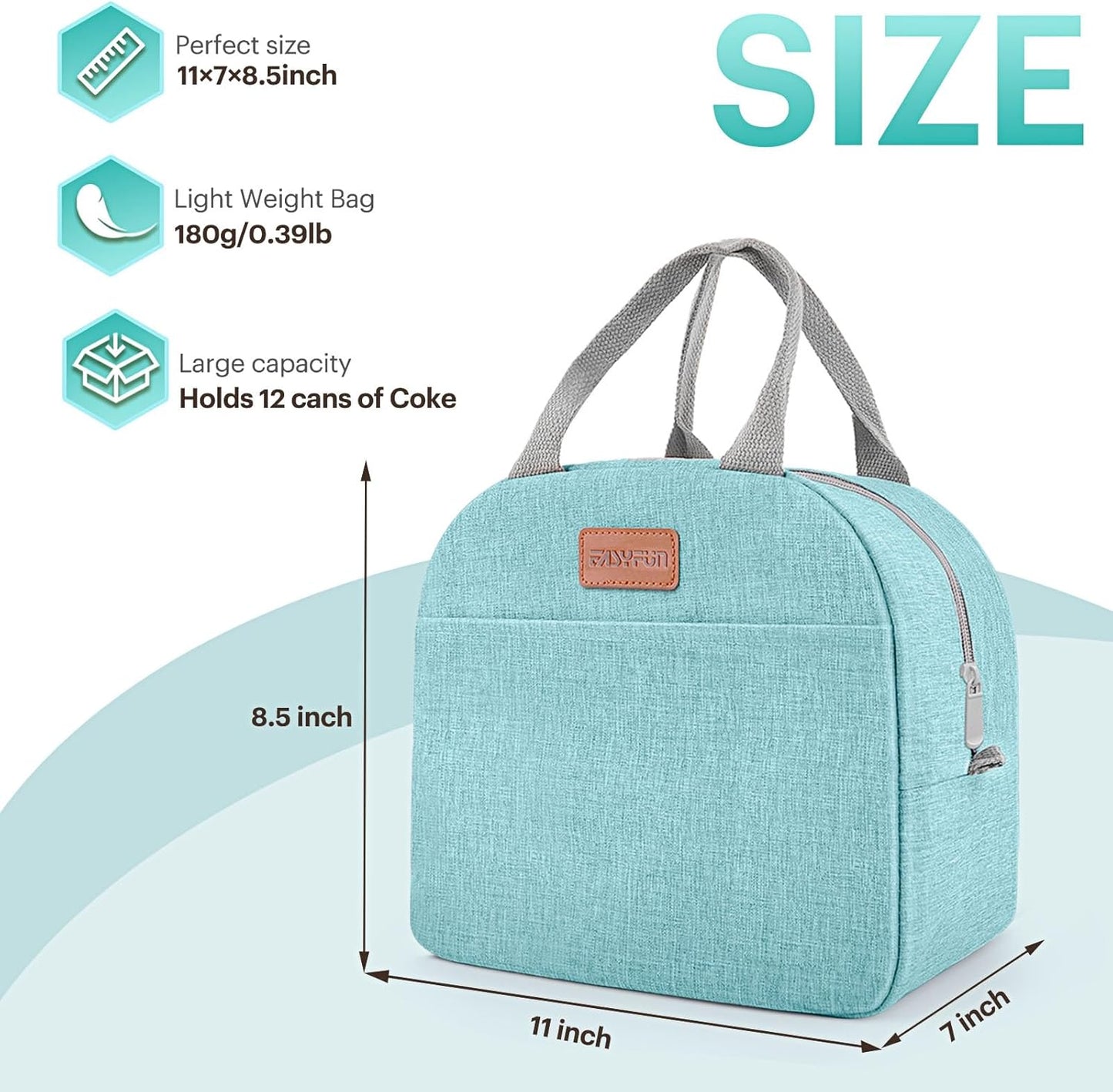 Lunch Bag for Women & Men Adult Insulated Lunch Box, Small Leakproof Cooler Food Lunch Containers Reusable High Capacity Lunch Tote Bags for Work, Travel, Outdoor