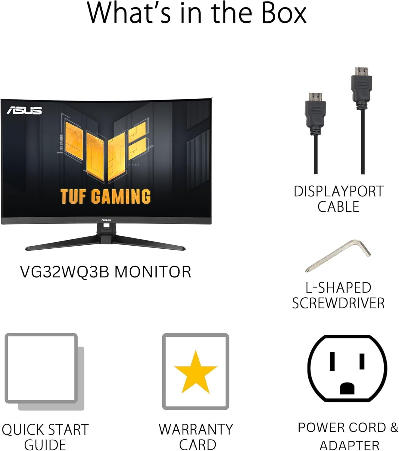 ASUS TUF Gaming 31.5” 1440P Curved HDR Gaming Monitor (VG32WQ3B) – QHD (2560 x 1440), 180Hz, 0.5ms, 1500R, Extreme Low Motion Blur, FreeSync, 90% DCI-P3, Shadow Boost, DisplayWidget, 3 yr Warranty