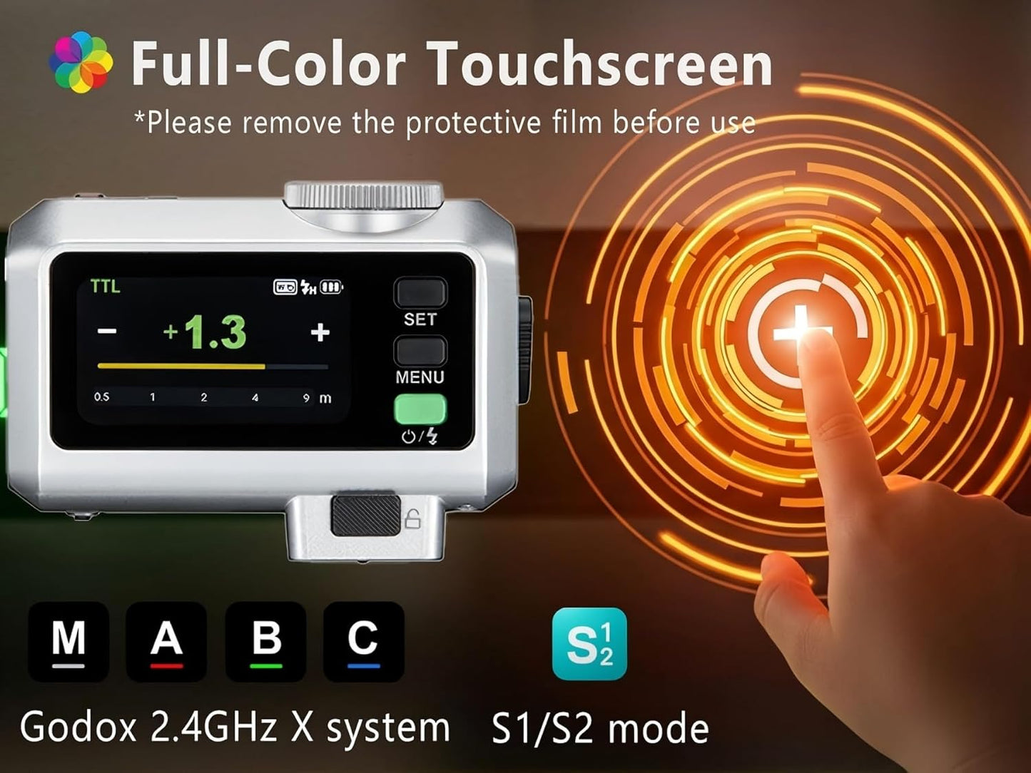 Godox iT30Pro S TTL Flash for Sony, Godox IT30 Pro S Camera Flash,iT30ProS 2.4G HSS 1/8000s, Full-Color Touchscreen,Compatible with a7IV a9III a7III a7CII a6000 a7C a7SIII ZV-E10 II a6500 (Black)