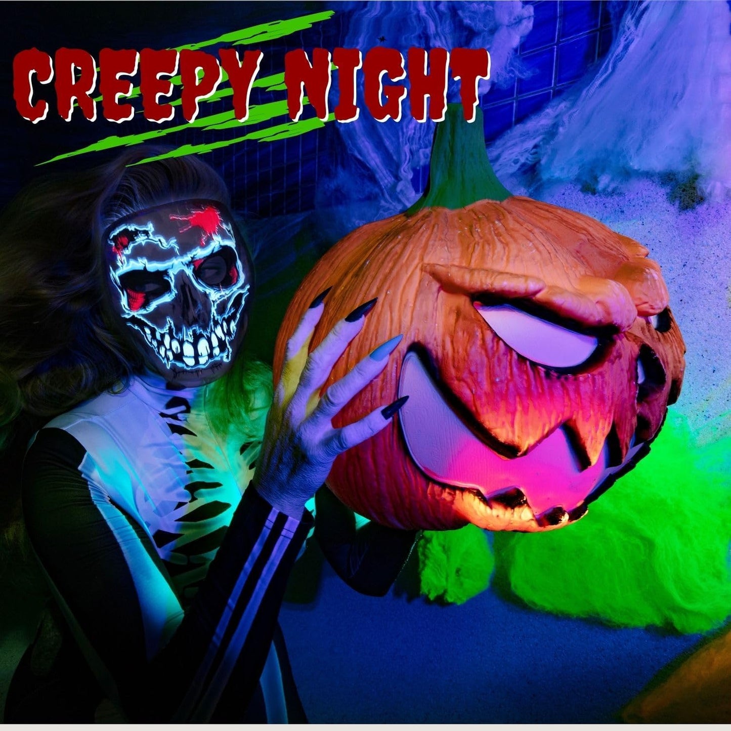 Crethinkaty Halloween Purge Mask Led Light Up Mask