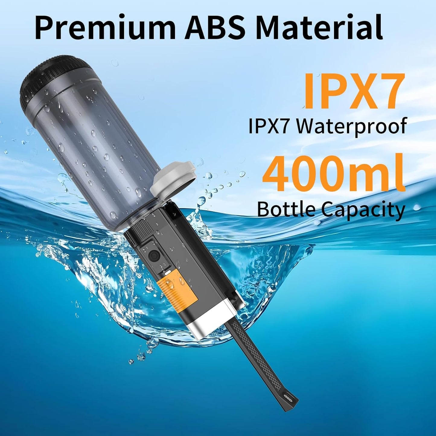 VITCOCO Rechargeable Portable Bidet for Travel, High Pressure Handheld Sprayer with IPX7 Waterproof, 400ml Travel Bidet with Anti-Mistouch Design for Women/Men, Postpartum Care, Hygiene Cleaning