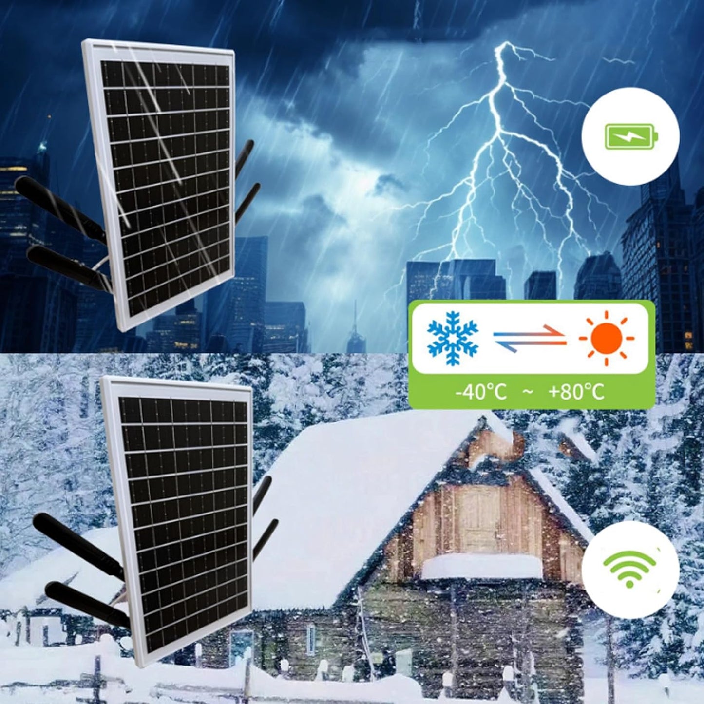 4G LTE Modem Router with SIM Card Slot, Solar Powered Wi Fi Extender Signal Boosters Solar Battery Outdoor, Long Ranges Up to 50M Wire Less Signal Boosters Wi Fi Repeater