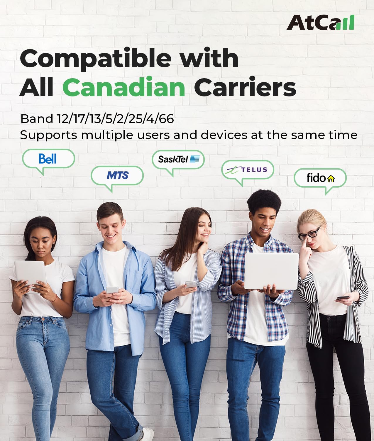 Atcall Cell Phone Booster for House, Up to 5,000 Sq Ft, Smart LCD Monitor, Band 12/17/13/5/2/25/4/66, 5G Compatible with All Canadian Carriers Rogers Bell TELUS, ISED Approved