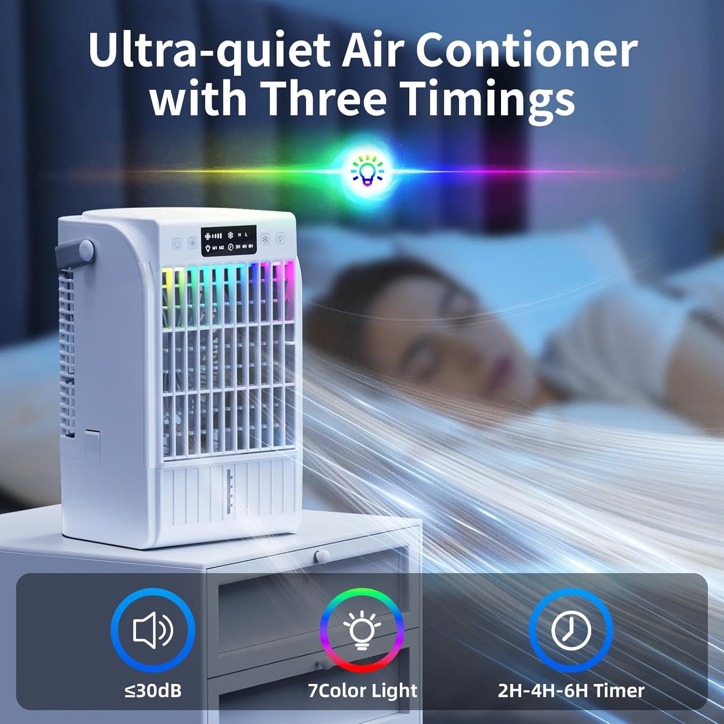 Purilite Select 4-in-1 Mini Portable Air Conditioner – Cool, Mist, Humidify & Glow On the Go