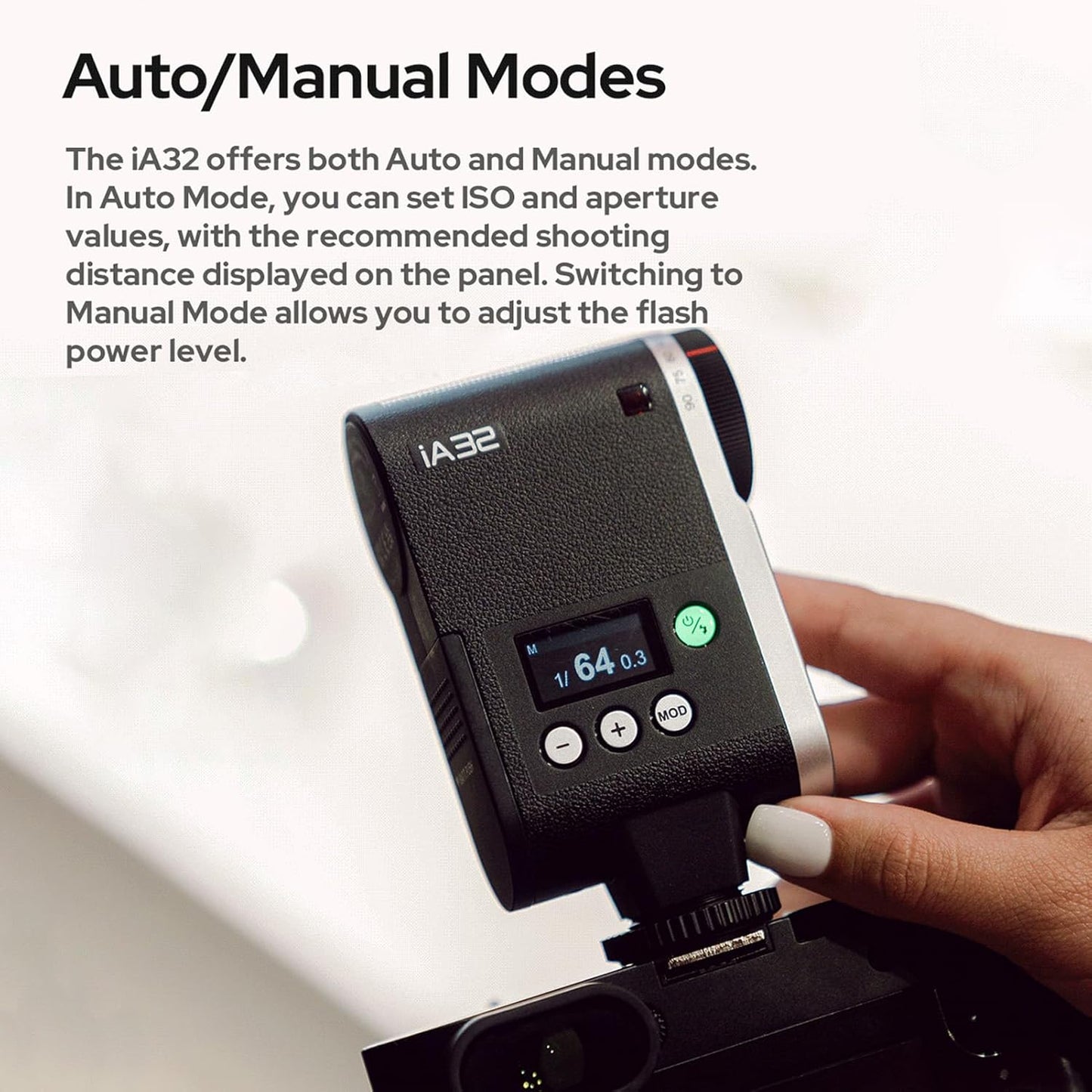 Godox iM30 Mini Camera Flash GN15 On-Camera Speedlite with 7 Power Levels 3.6s Recycle Time Single-Contact Hot Shoe Replacement for Canon Nikon Sony Mirrorless Cameras