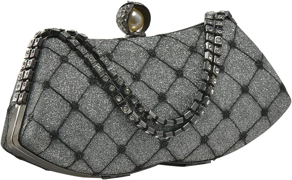 CORIOS Rhinestone Evening Bag Sparkly Sequin Clutch Bag for Women Bridal Wedding Purse Glitter Shoulder Bag Crystal Handbag