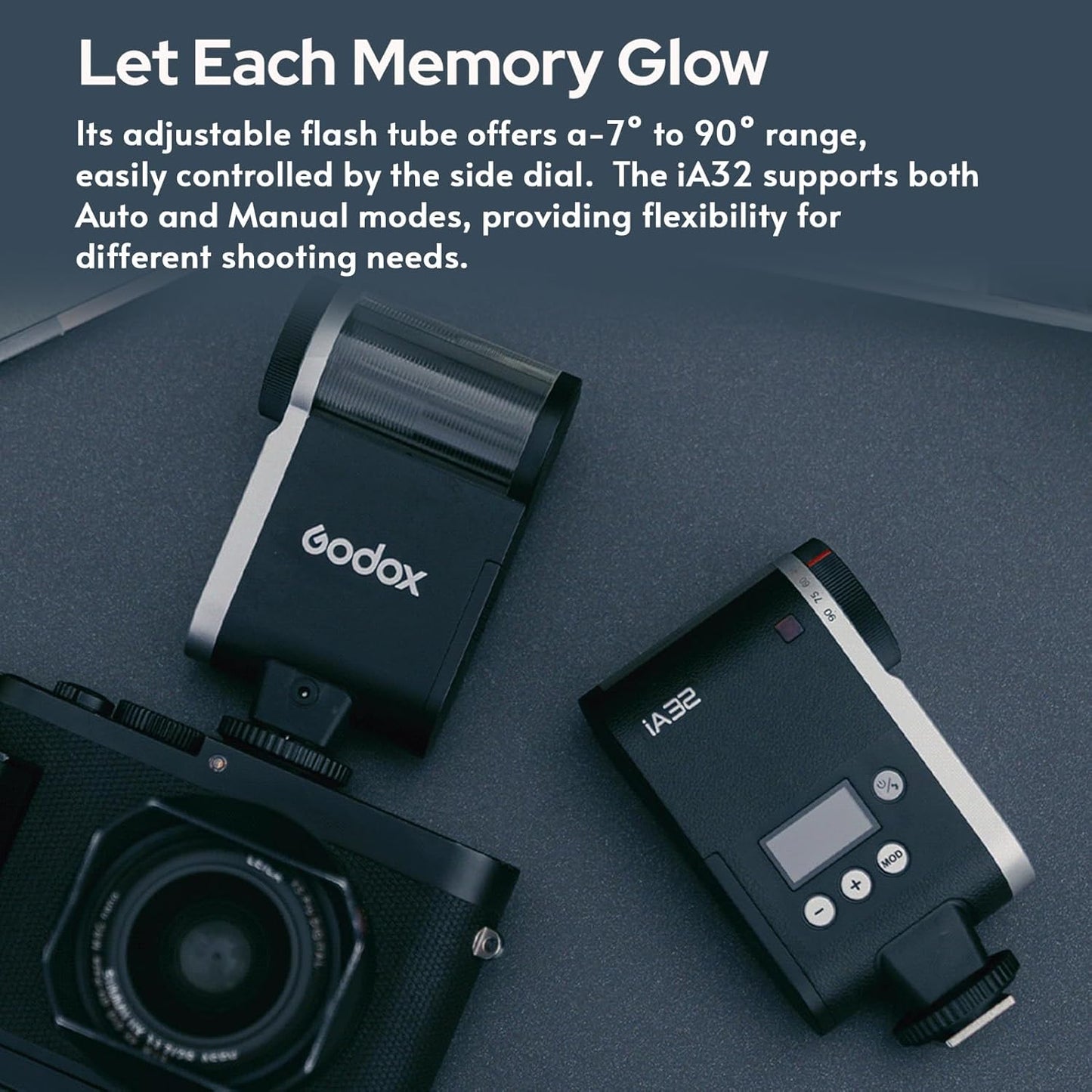 Godox iM30 Mini Camera Flash GN15 On-Camera Speedlite with 7 Power Levels 3.6s Recycle Time Single-Contact Hot Shoe Replacement for Canon Nikon Sony Mirrorless Cameras