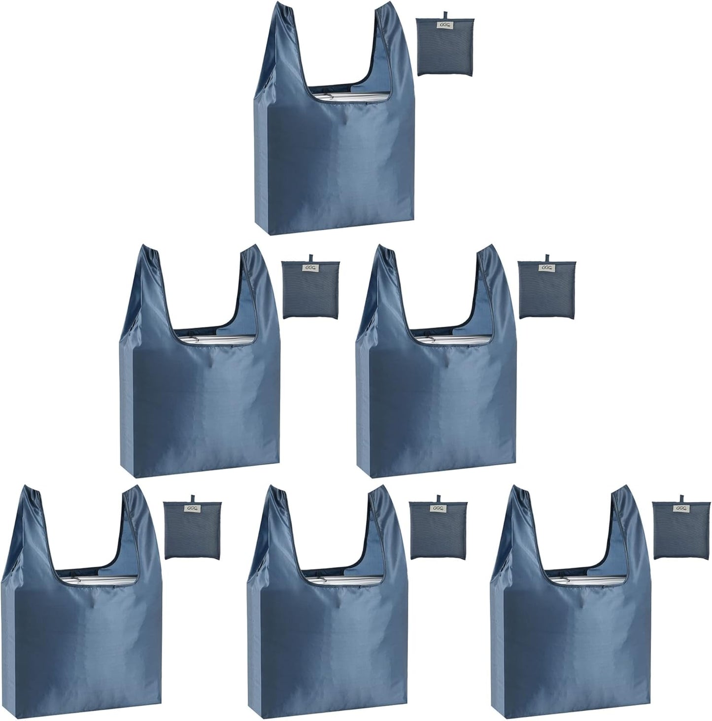 Purilite Select™ Reusable Grocery Bags – Heavy-Duty, Foldable, and Machine Washable (6-Pack