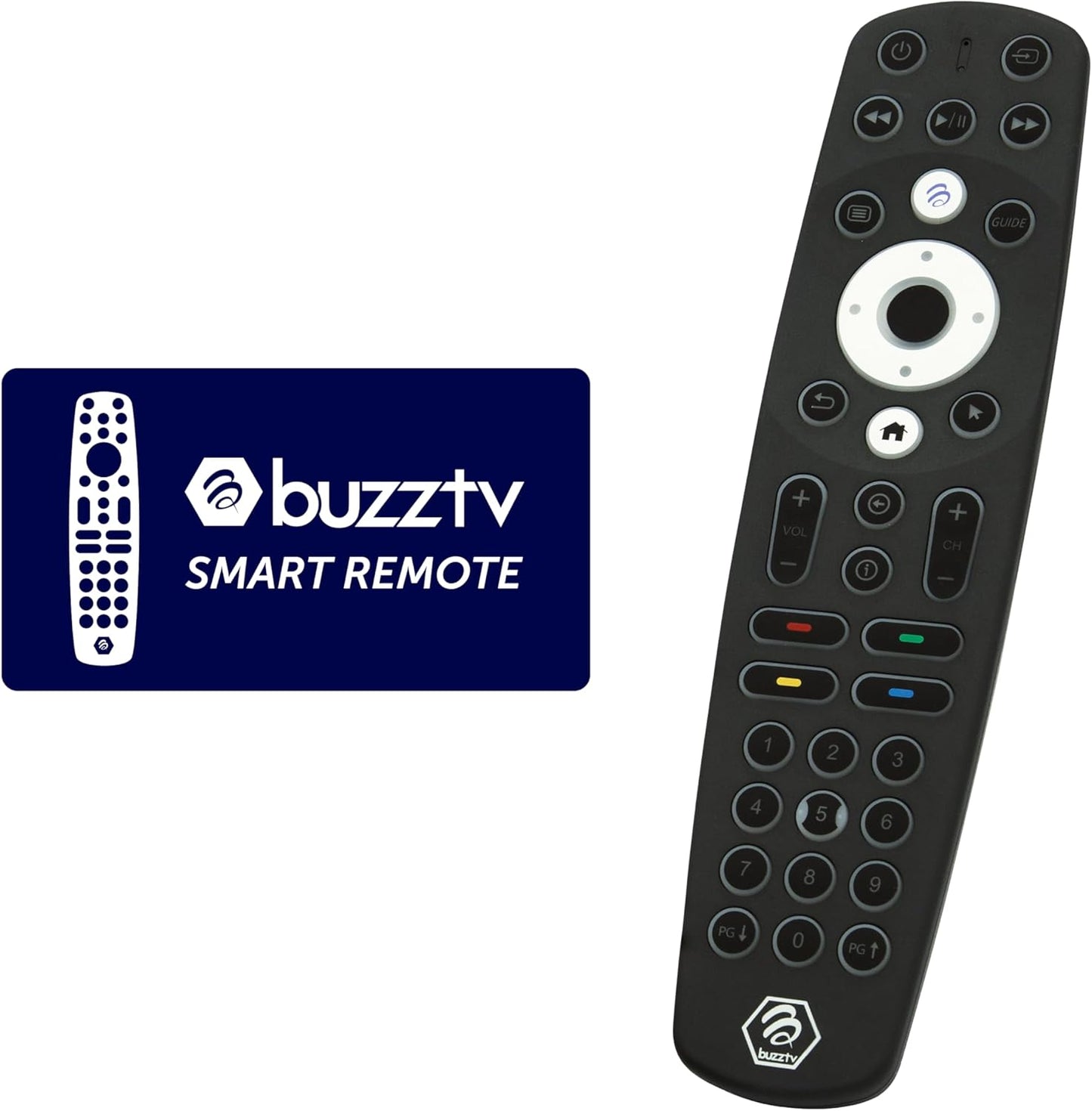 BuzzTV X5 SS Android 13 TV Box, 4GB DDR4 RAM, 128GB Storage, Scarlet Red Aluminum, Dual Voice-Controlled Remote, Wireless AX, USB-C, Global Power Adapters