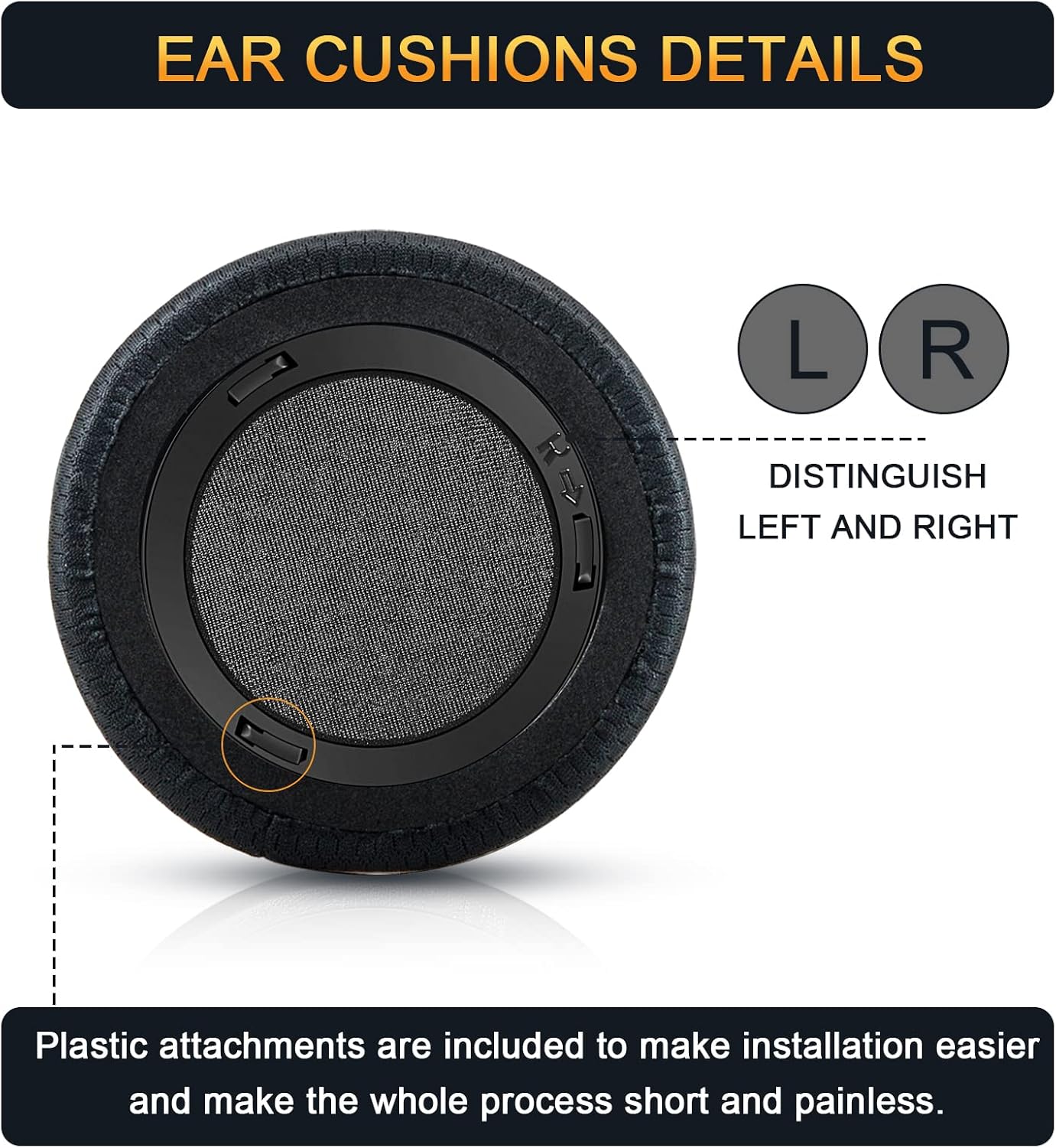 Upgraded Replacement Ear Pads Cushion for Corsair Virtuoso RGB Wireless SE XT Gaming Headset, Premium Fabric, Softer Memory Foam, Added Thickness ( Fabric Black )