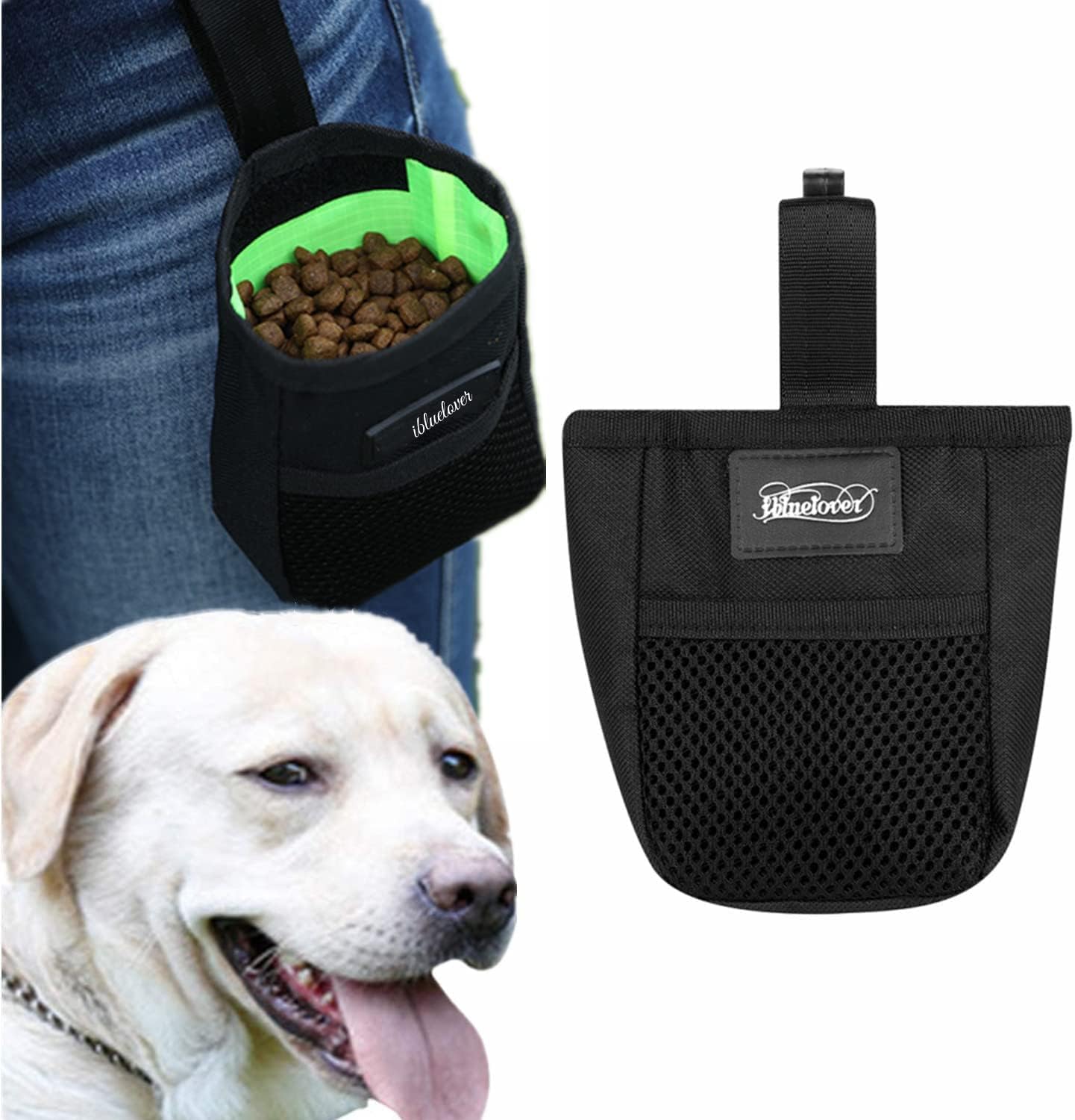 2 Pcs Dog Treat Pouch Pet Trainning Waist Bag Portable Food Snack Small Item Storage Holder Bag Hook Design Pet Training Reward Pouch Bait Sack Mini Doggie Puppy Bird Snack Carrier Container Pockets
