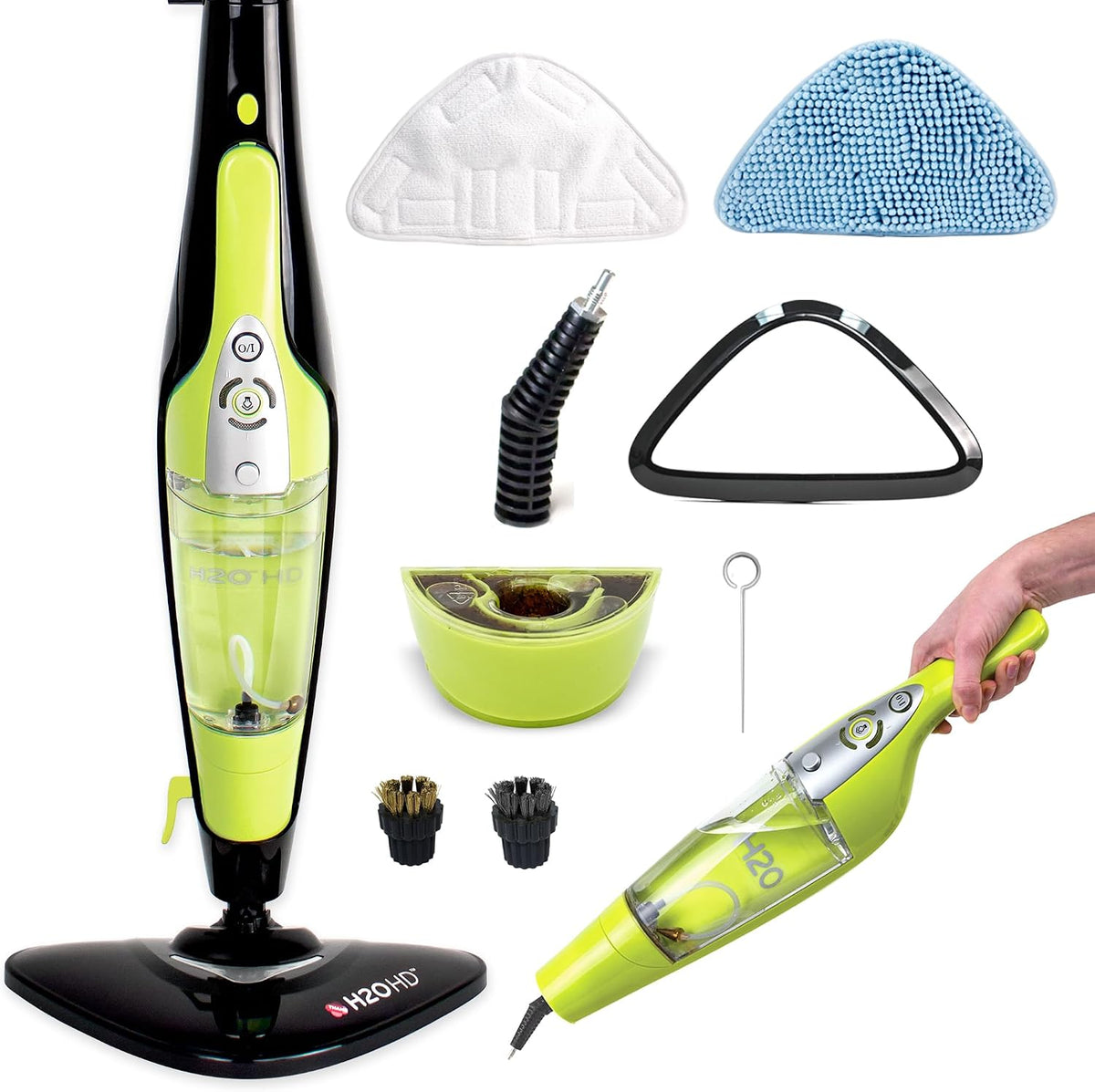H2O MOP X5 Steam Mop and Handheld Steam Cleaner For Cleaning Hardwood and Kitchen Tile Floors, Grout Cleaner, Upholstery Cleaner and Carpets