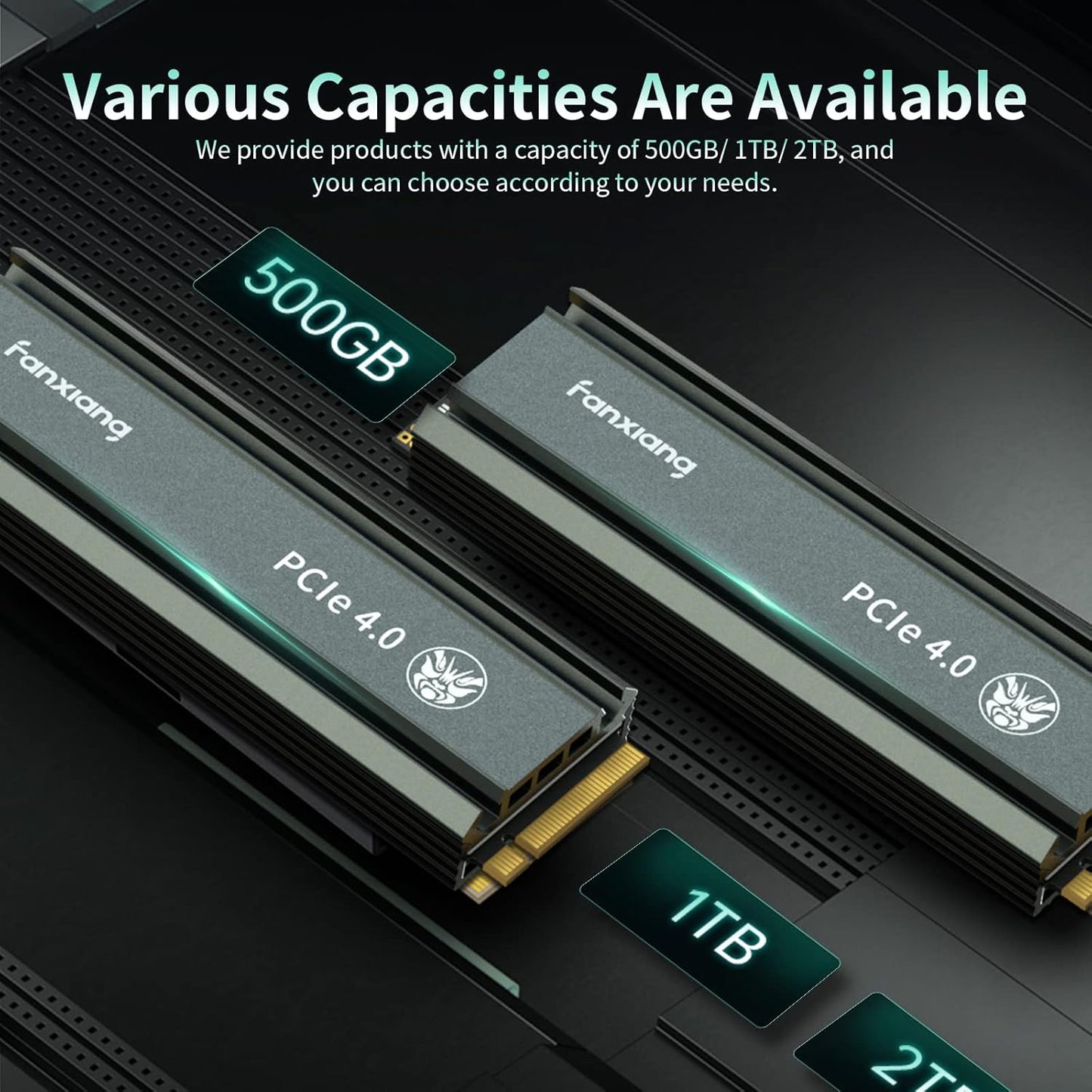 fanxiang S660 M.2 SSD 2TB NVMe for PS5 with Heatsink, Up to 4800MB/s, 3D NAND TLC, PCIe Gen4 Internal Solid State Drive,SLC Cache