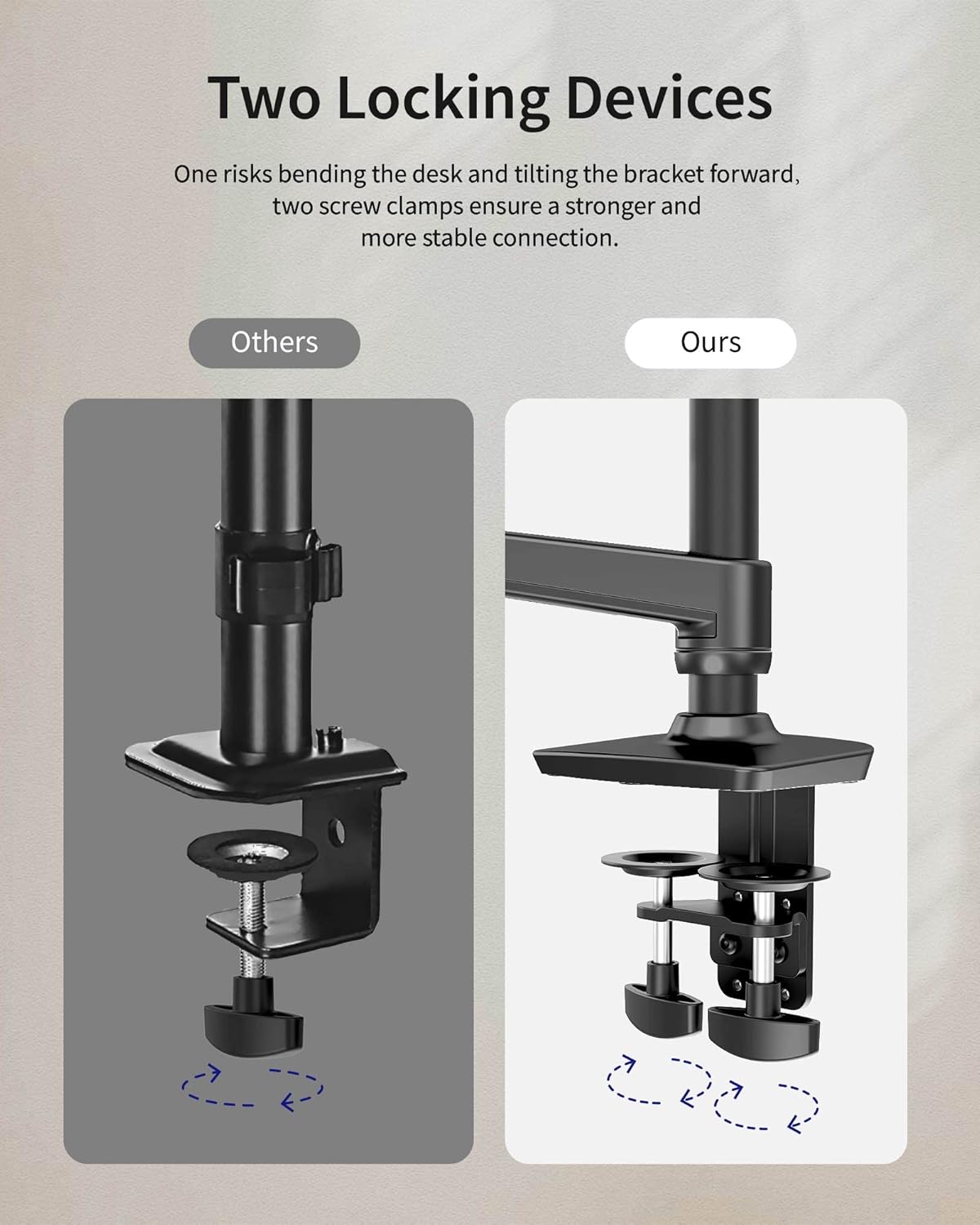 ErgoUnion Dual Monitor Stand for Desk, Vertical Dual Monitor Mount with Wide Range of Motion, Dual Monitor Arm for 17-40" Screen up to 25 lbs Each, Computer Monitor Stand for 2 Monitors - Black