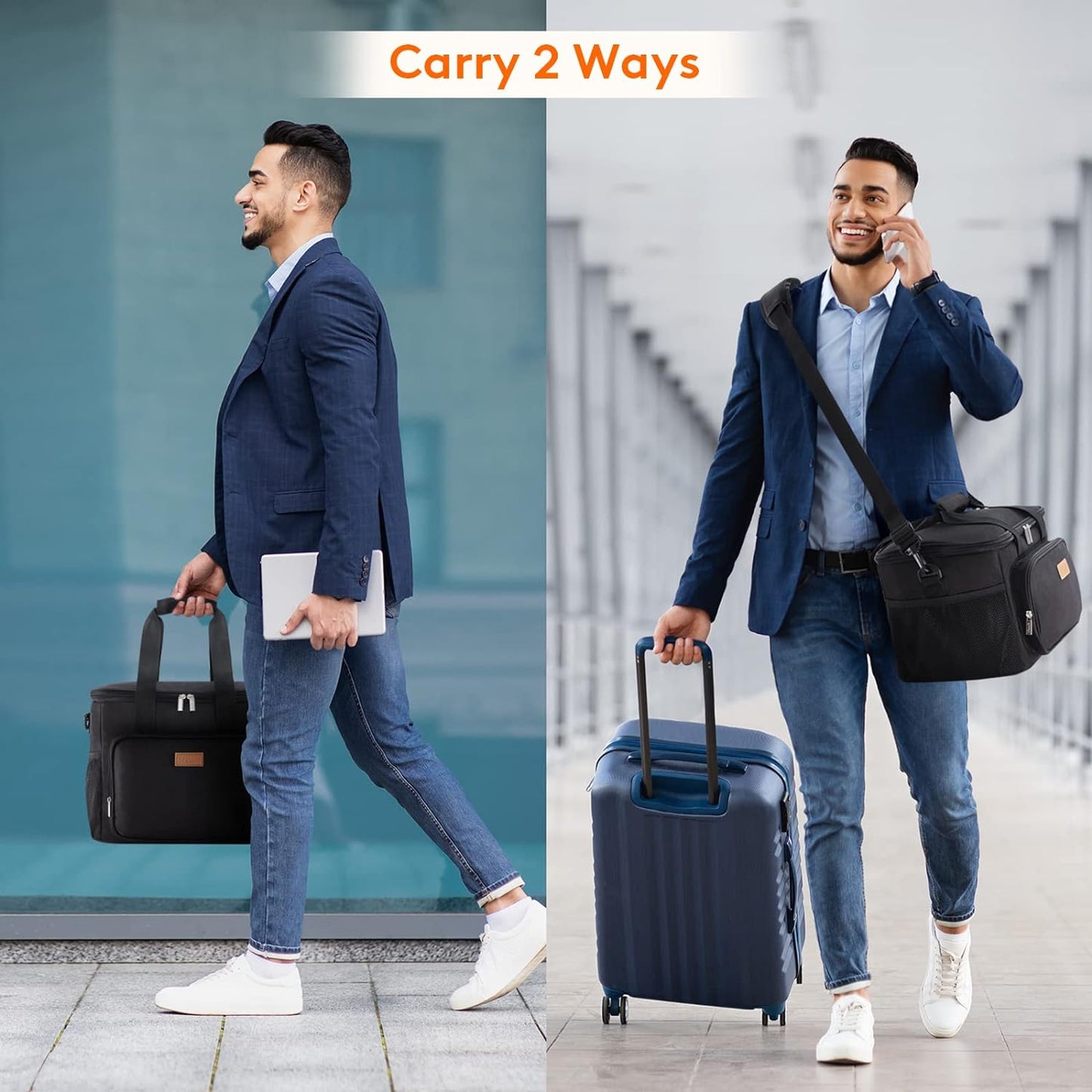 Lifewit Lunch Bag for Men, Insulated Lunch Box Leakproof Soft Cooler Cooling Tote for Adult Women, Waterproof Reusable Lunch Bags for Work Office Outdoor Picnic Camping, Black, 12-Can (9L)