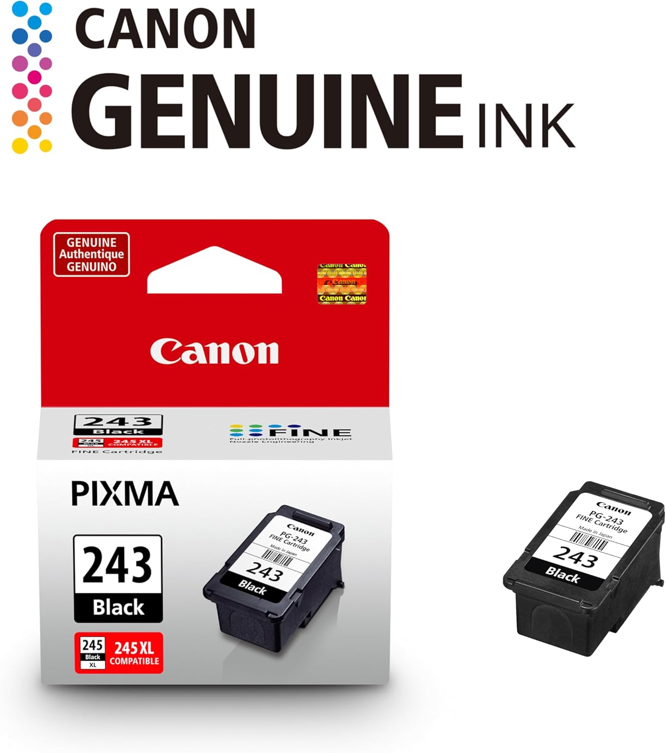 Canon PG-243 Black Ink Cartridge Compatible to printer iP2820 MX492, MG2420, MG2520, MG2920, MG2922, MG2924 MG3020, MG2525, TS3120, TS302, TS202 and TR4520