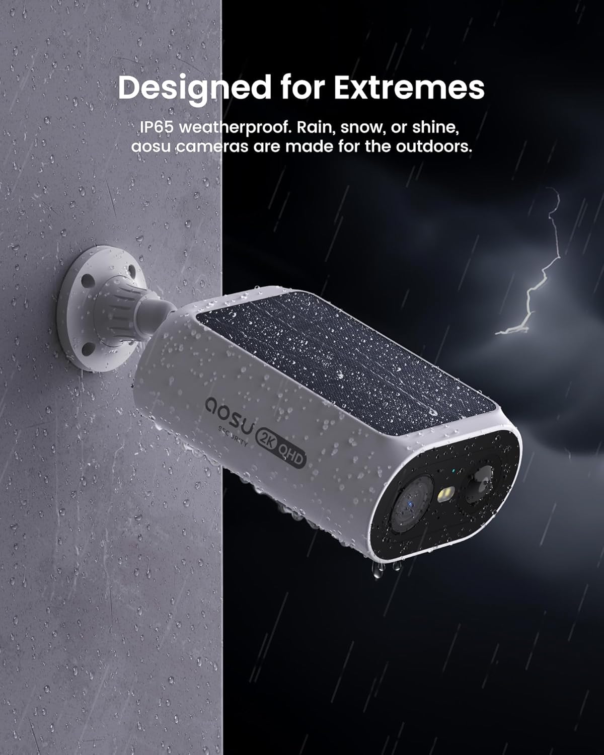 AOSU Solar Security Cameras Wireless Outdoor, 4 Cam-Kit, No Monthly Fees, Local Storage, Home Security Cameras System with Integrated Solar Panel, Easy Setup, 2K Color Night Vision, 5G & 2.4G WiFi