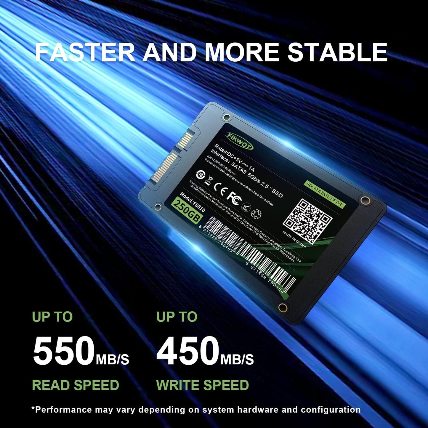 Fikwot FS810 2TB SSD, 2.5" SSD SATA III 6Gb/s, Solid State Drives, Up to 560MB/s, 3D NAND TLC, Internal SSD for Desktops and Laptops(Black)