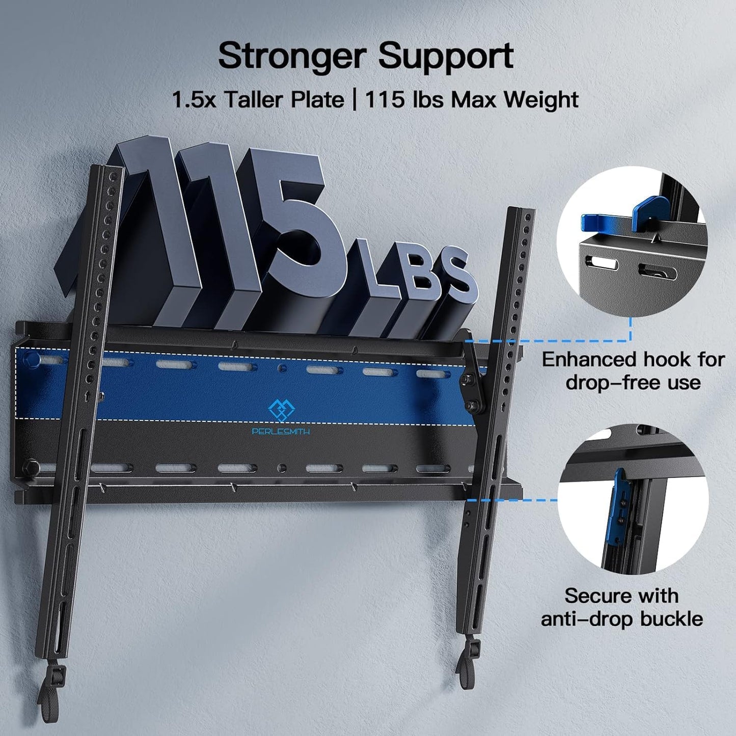 Tilting TV Wall Mount Bracket Low Profile for Most 23-60 Inch LED, LCD, OLED, QLED, 4K Flat Screen TVs up to 115lbs with VESA 400x400mm by PERLESMITH