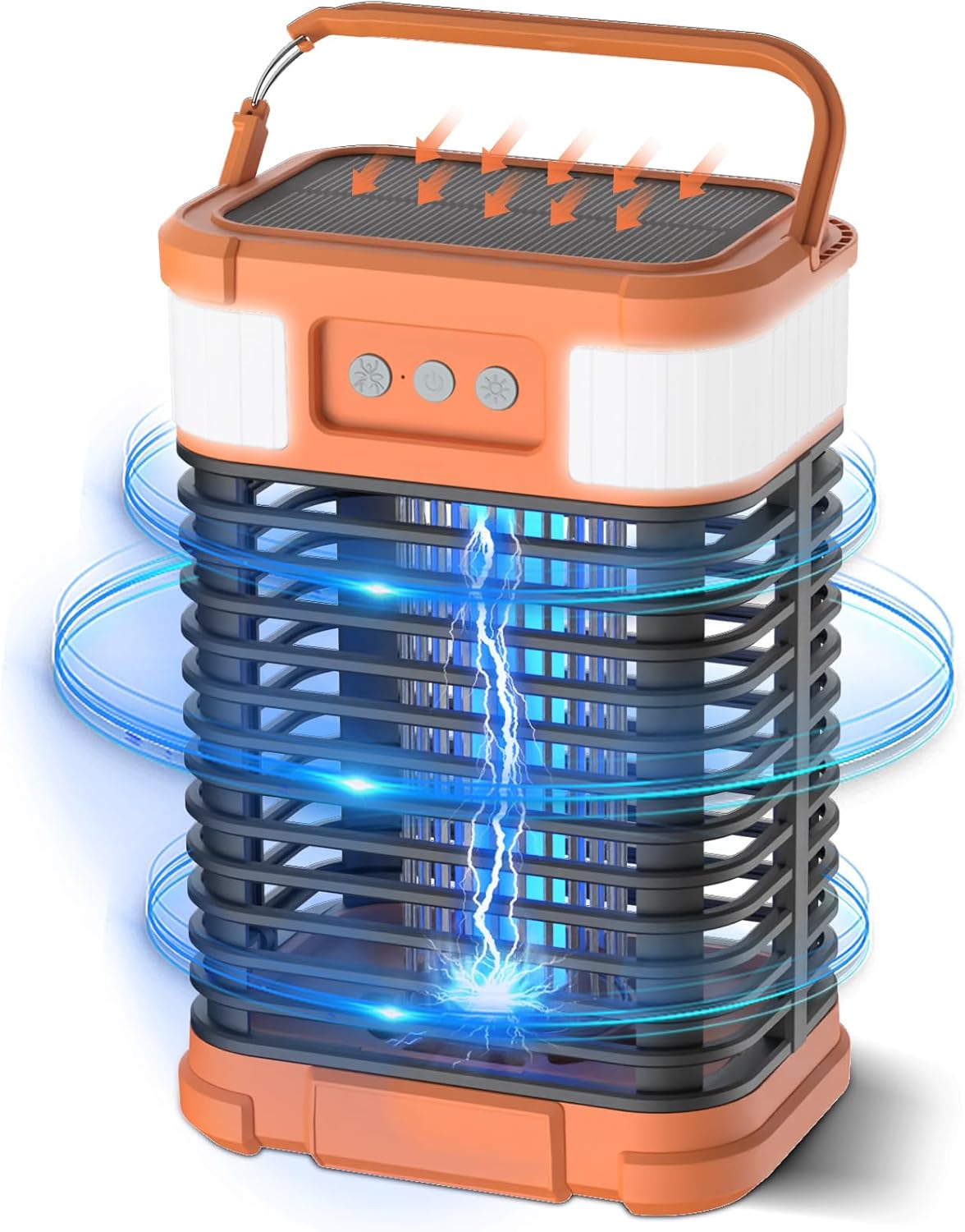 Mosquito Zapper, Solar Bug Zapper 4200V Cordless & Rechargeable Bug Zapper Outdoor with LED Light, Portable Waterproof Electric Fly Zapper with Hook, for Patio Camping Backyard Garden