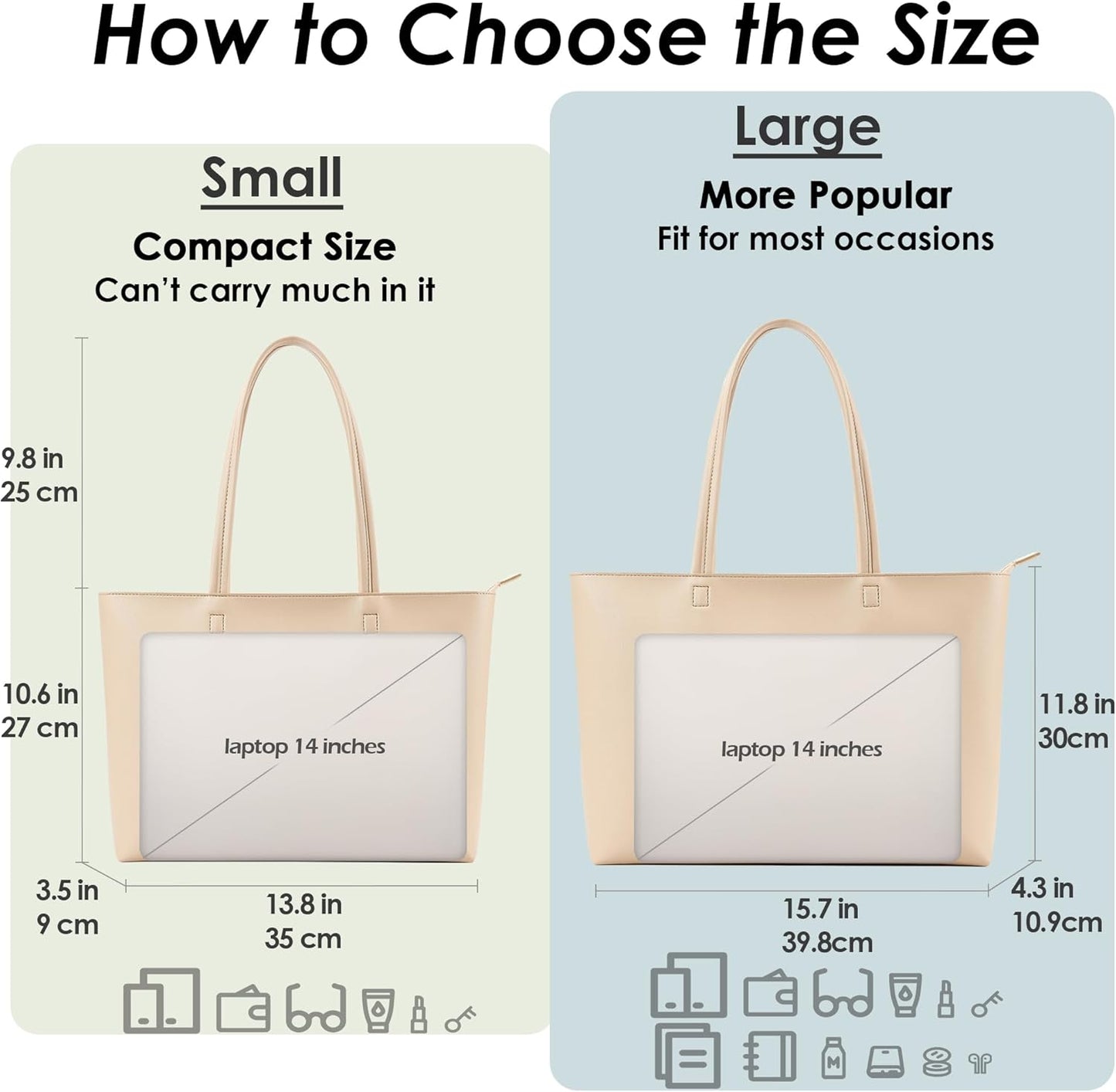 KALIDI Tote Bag Zipper Shoulder Bag Faux Leather Purses for Women Large Casual Handbag Work Dating College