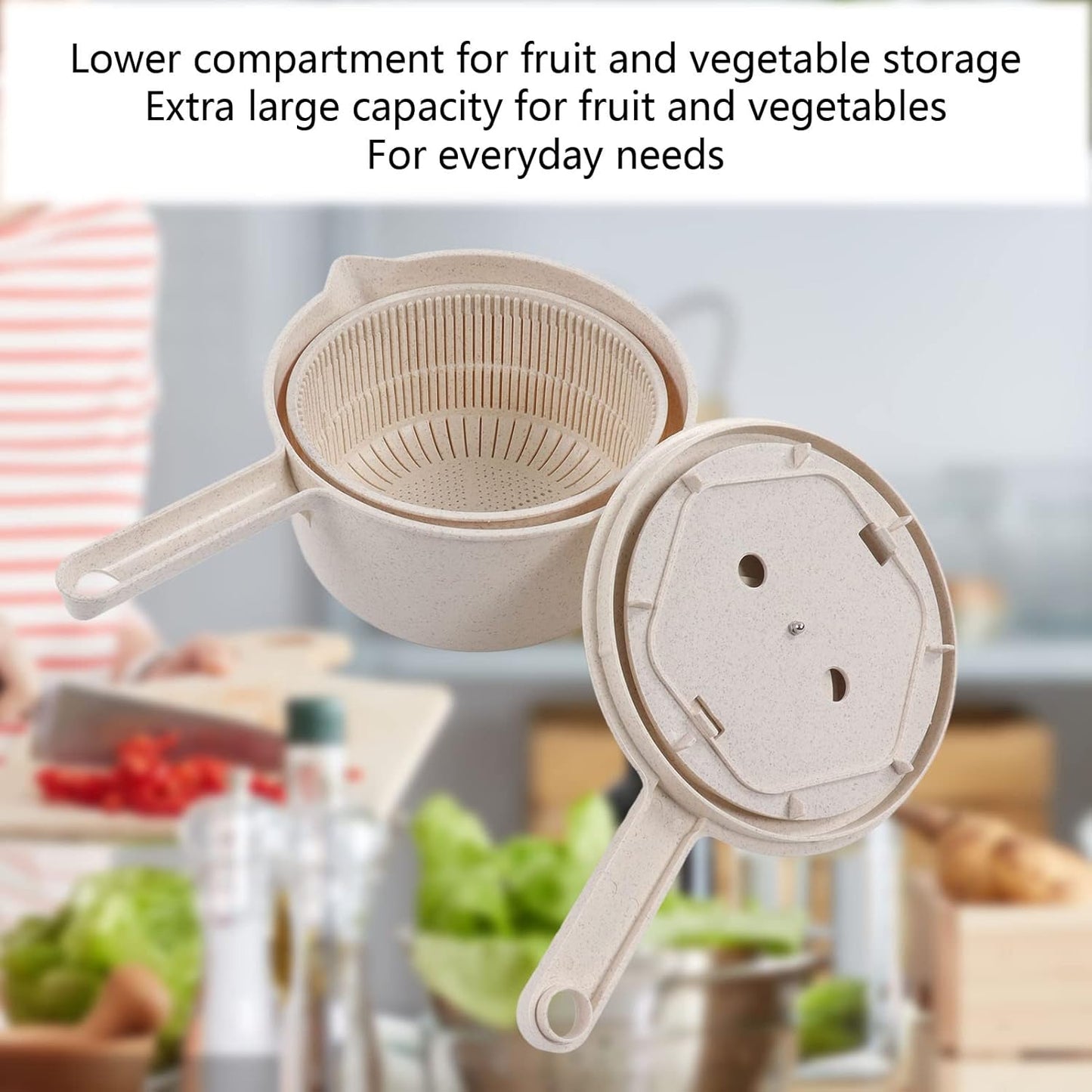 Small Salad Spinner Multipurpose Vegetable Washer with Handle Lettuce Dryer Salad Tools Spinners Drain Basket for Home Kitchen