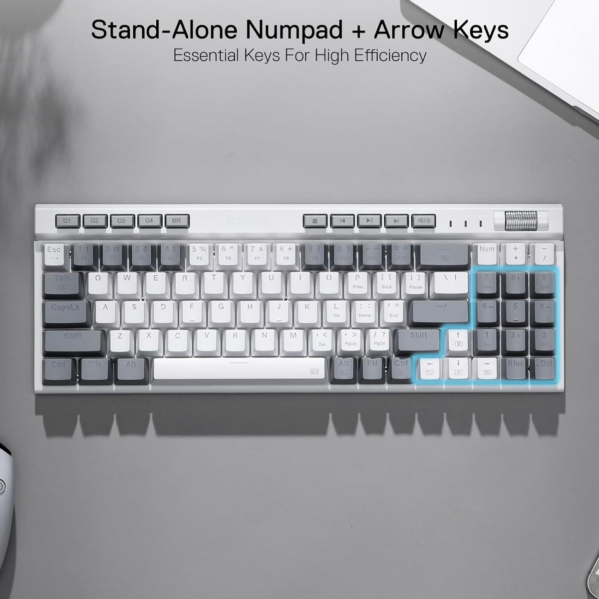 Redragon K655 75% RGB Wired Mechanical Gaming Keyboard, 78 Keys Hot-Swap Mechanical Keyboard w/Aluminum Cover Board, Upgraded Socket and Onboard Macro/Media Keys, Quiet Linear Red Switch - PuriLite