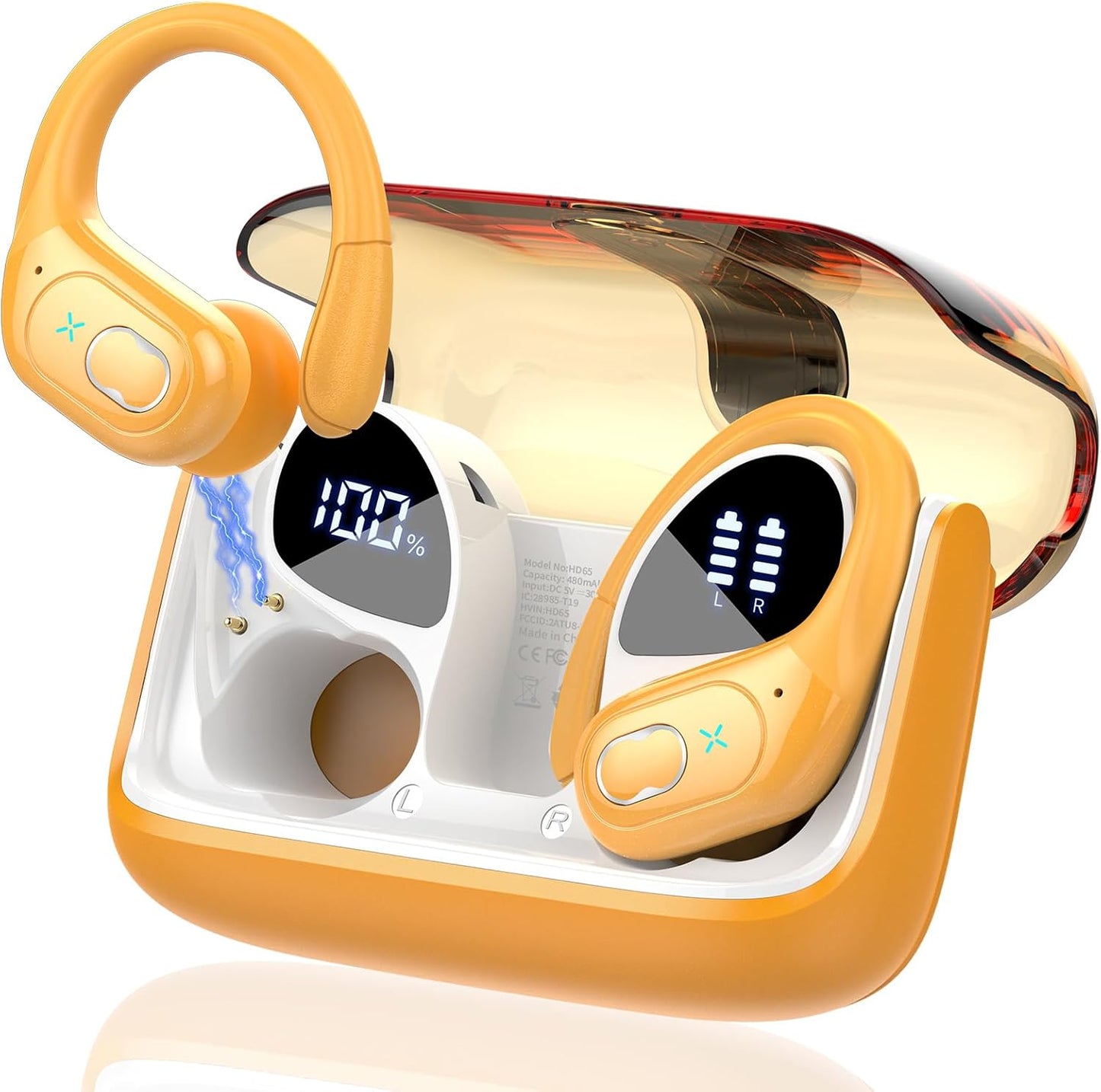 STECEi Wireless Earbuds 75hrs Bluetooth 5.4 Headphone Sport, Bluetooth Earbuds HiFi Stereo Over Ear Bud with Earhooks, ENC Noise Cancelling Mic, IP7 Waterproof Wireless Earphone for Workout/Running