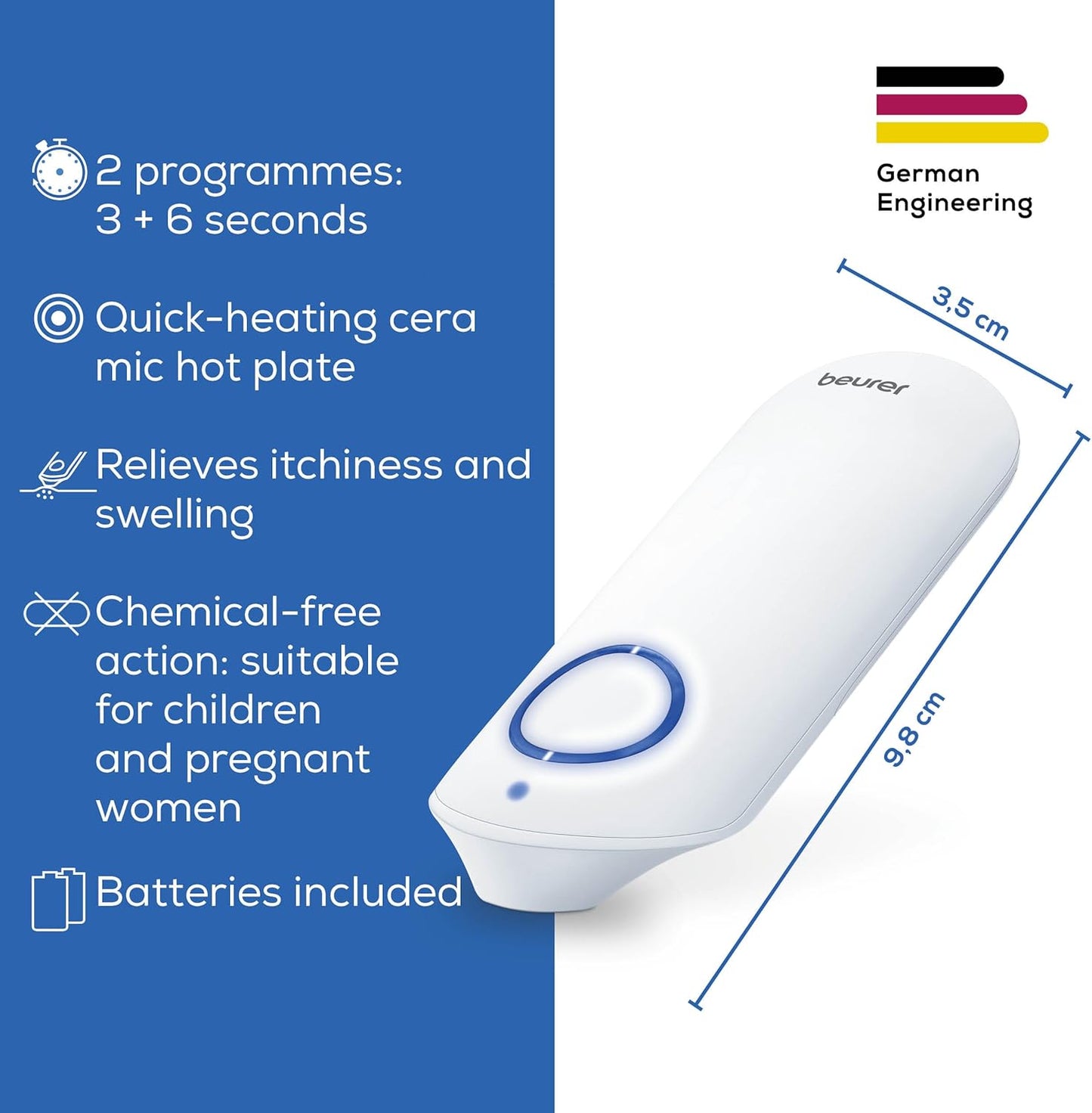 Beurer BR 60 Insect Bite Healer Pen For The Treatment Of Insect Bites And Stings, Provides Natural Relief From Itching And Swelling Without Medication, Certified Medical Device