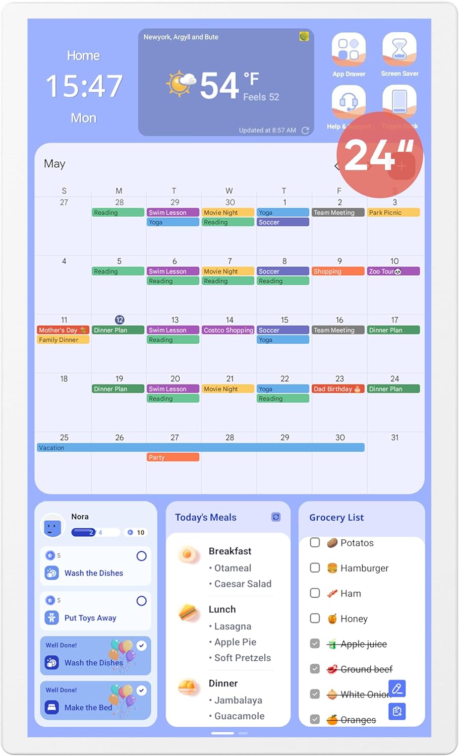 Purilite Select 32-Inch Digital Wall Calendar