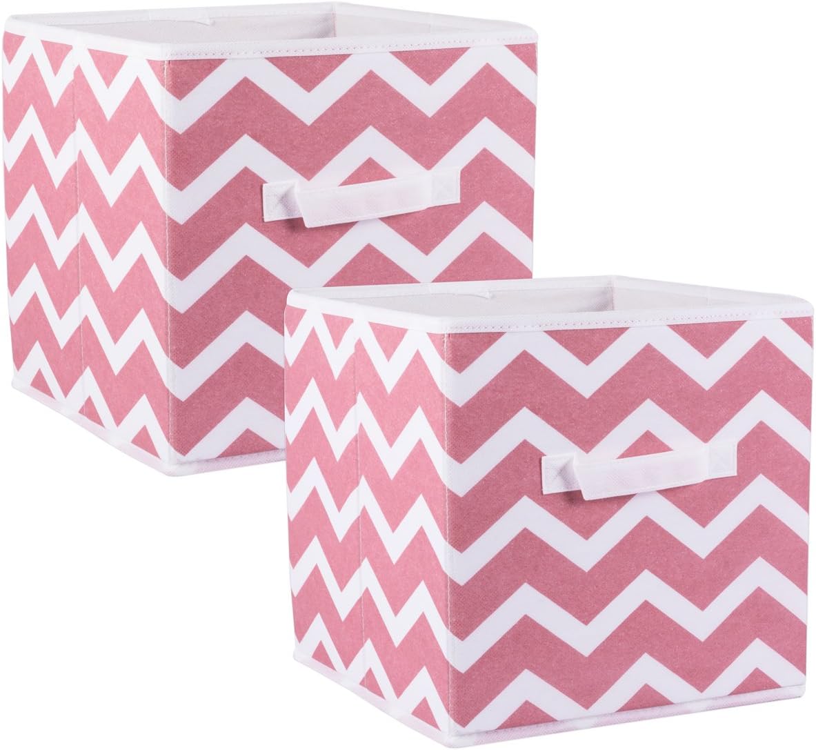 DII Foldable Fabric Storage Containers for Nurseries, Offices, Closets, Home Decor, Cube Organizers & Everyday Storage Needs, (Large - 11 x 11 x 11) Scroll Nautical Blue - Set of 2